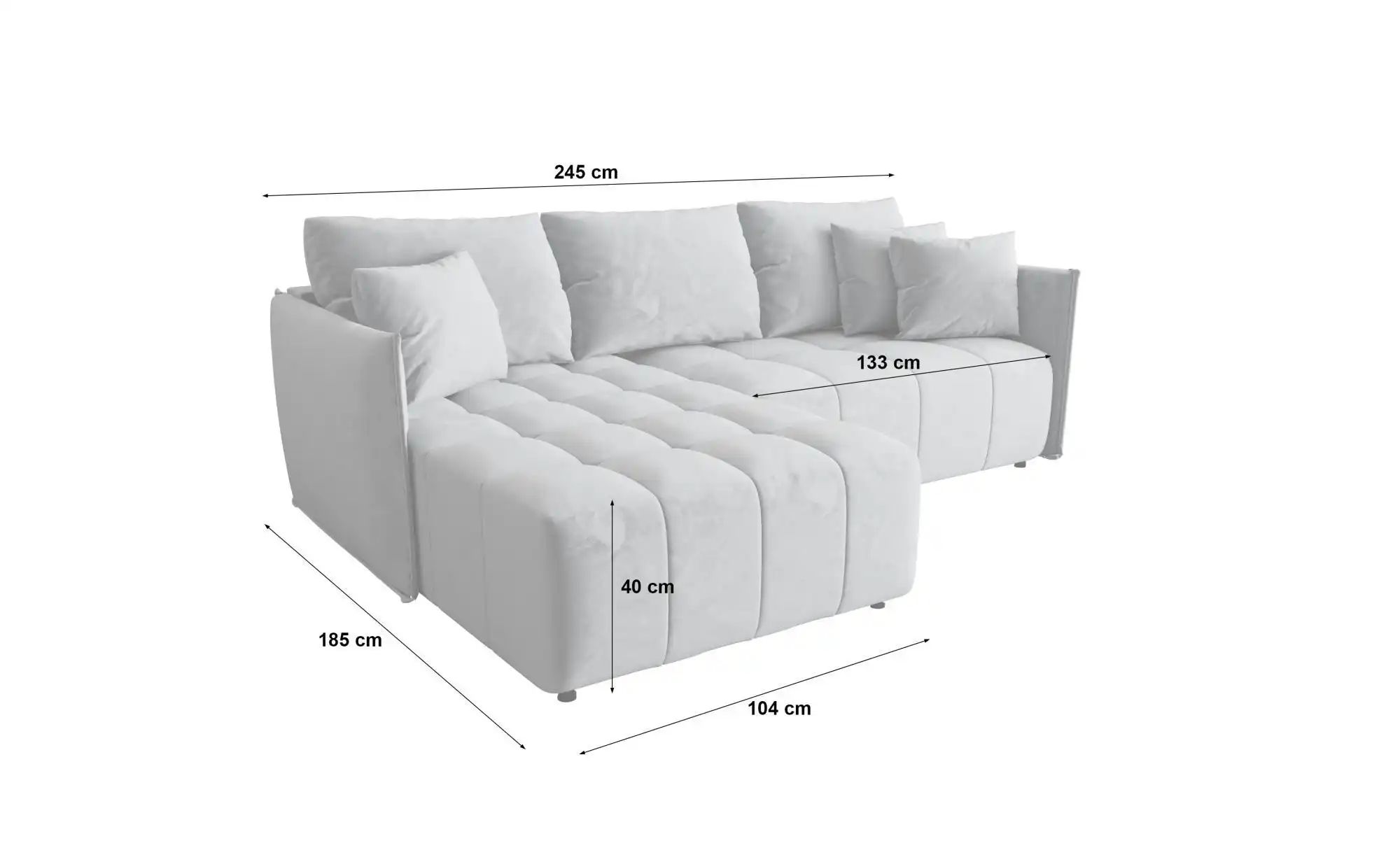 Ecksofa  Onil ¦ grau ¦ Maße (cm): B: 245 H: 85 Polstermöbel > Sofas > 3-Sit günstig online kaufen