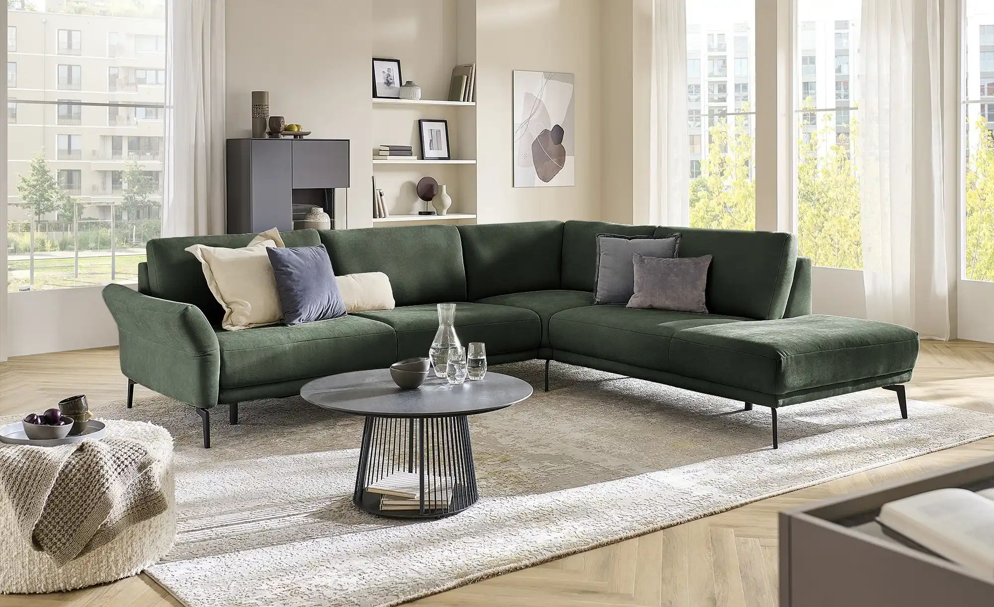 meinSofa Ecksofa  Jenny ¦ grün ¦ Maße (cm): B: 309 H: 87 T: 254.0 Polstermö günstig online kaufen