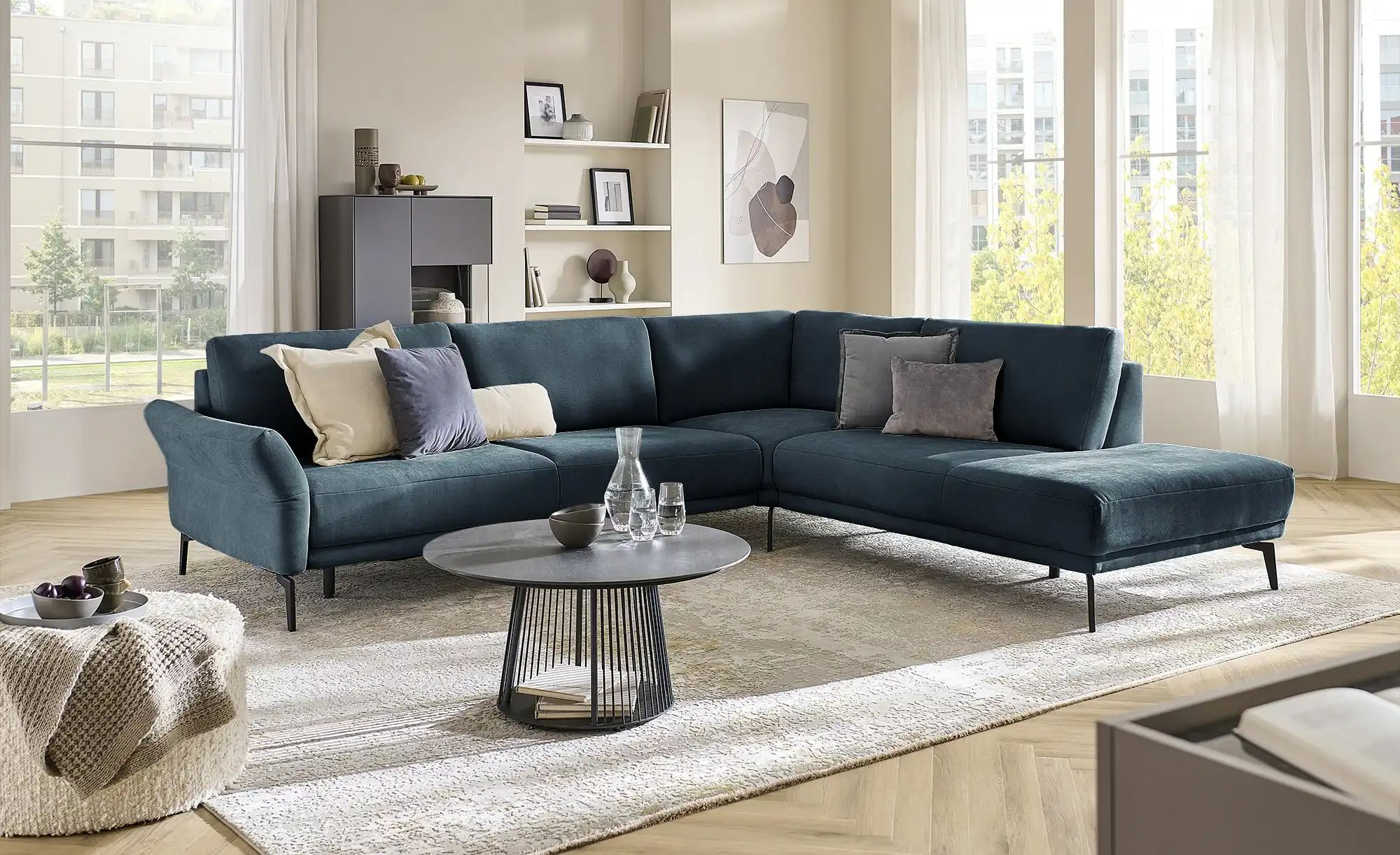 Thumbnail - meinSofa Ecksofa  Jenny ¦ blau ¦ Maße (cm): B: 298 H: 87 T: 254.0 Polstermöbel > Sofas > Ecksofas - Höffner