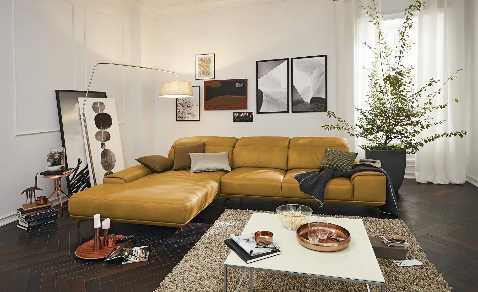 Musterring Ecksofa  MR 2490 ¦ gelb ¦ Maße (cm): B: 342 H: 87 T: 207.0 Polst günstig online kaufen