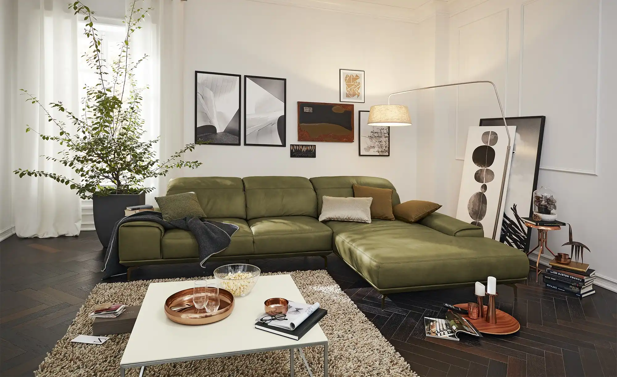 Musterring Ecksofa MR 2490 Olivgrün - Musterring Musterring Ecksofa MR 2490 - Einrichtungsbeispiel