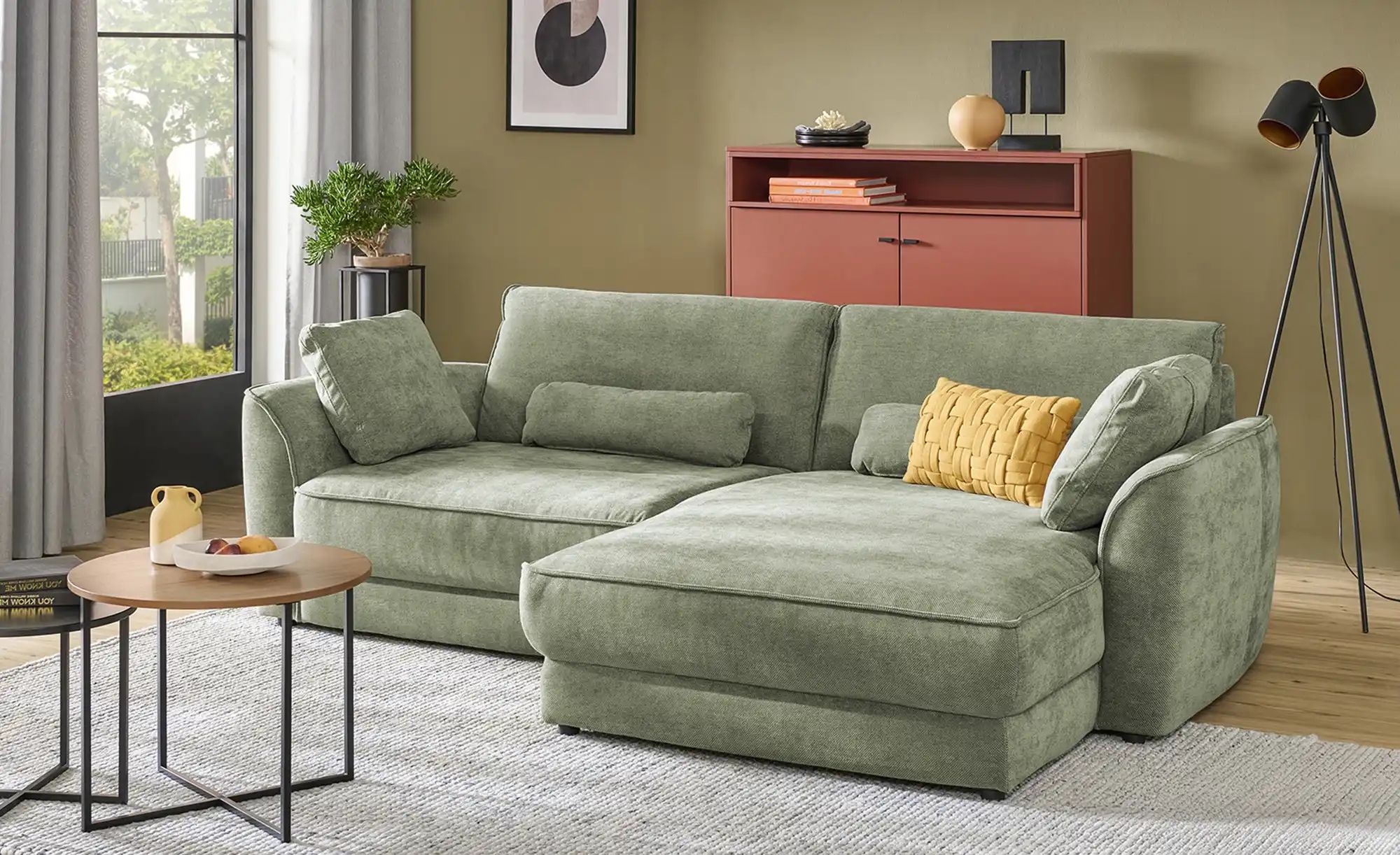 Thumbnail - Lounge Collection Ecksofa  Erion ¦ grün ¦ Maße (cm): B: 264 H: 83 T: 200.0 Polstermöbel > Sofas > Ecksofas - Höffner