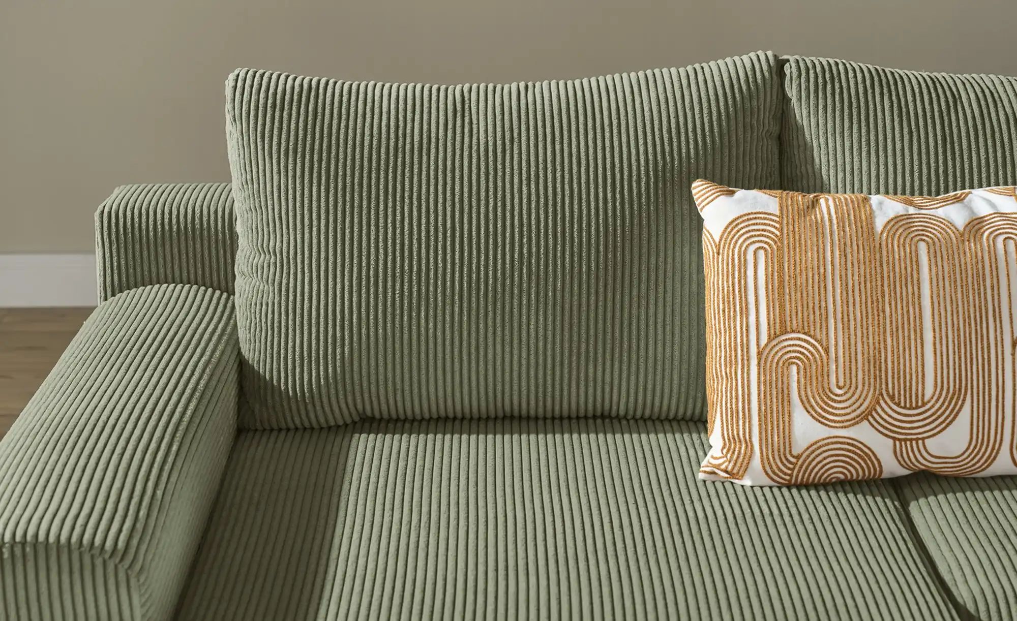 Thumbnail - smart Wohnlandschaft  Nelly ¦ grün ¦ Maße (cm): B: 345 H: 85 T: 202.0 Polstermöbel > Sofas > Wohnlandschaften - Höffner