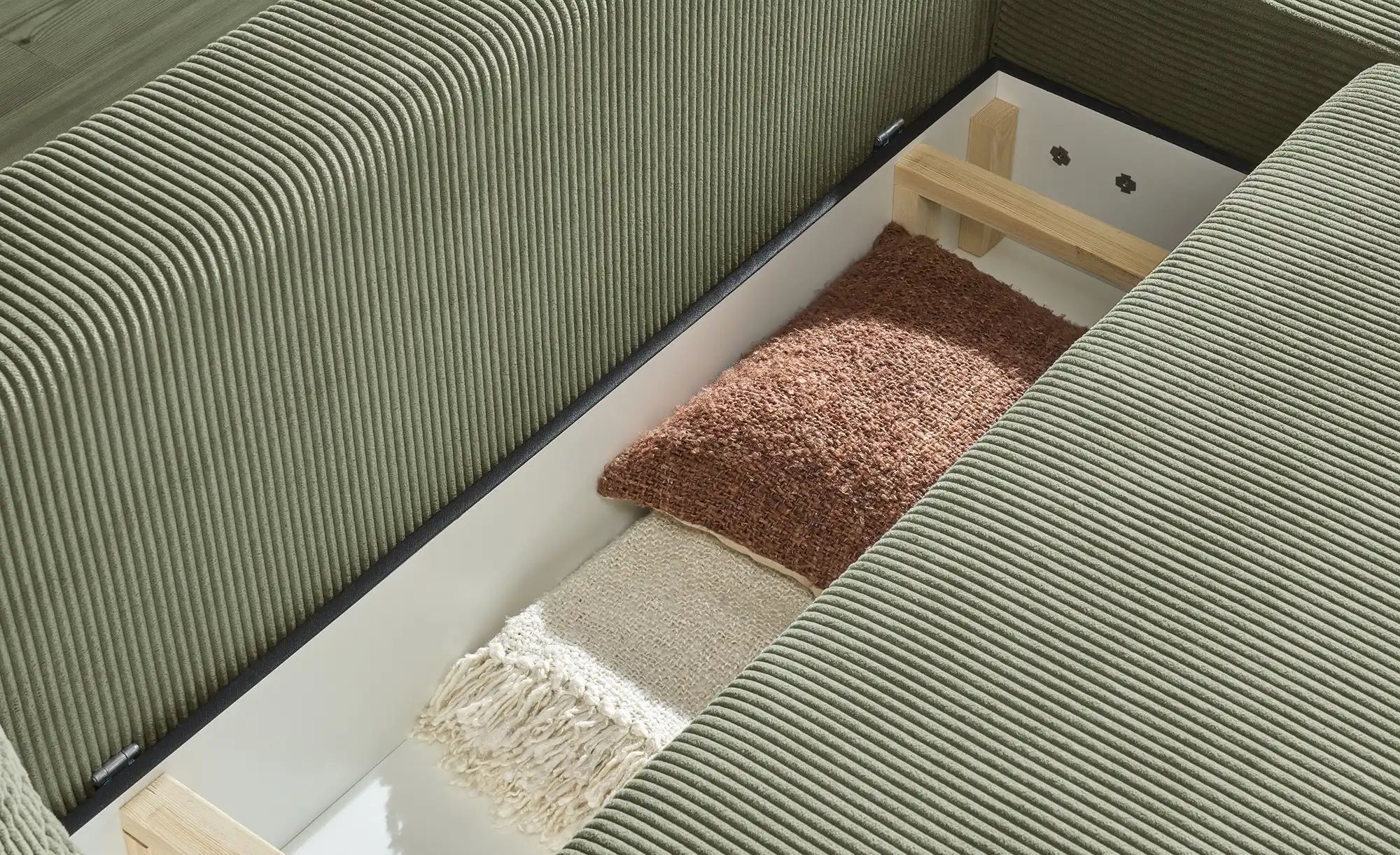 smart Wohnlandschaft  Nelly ¦ grün ¦ Maße (cm): B: 345 H: 85 T: 202.0 Polst günstig online kaufen