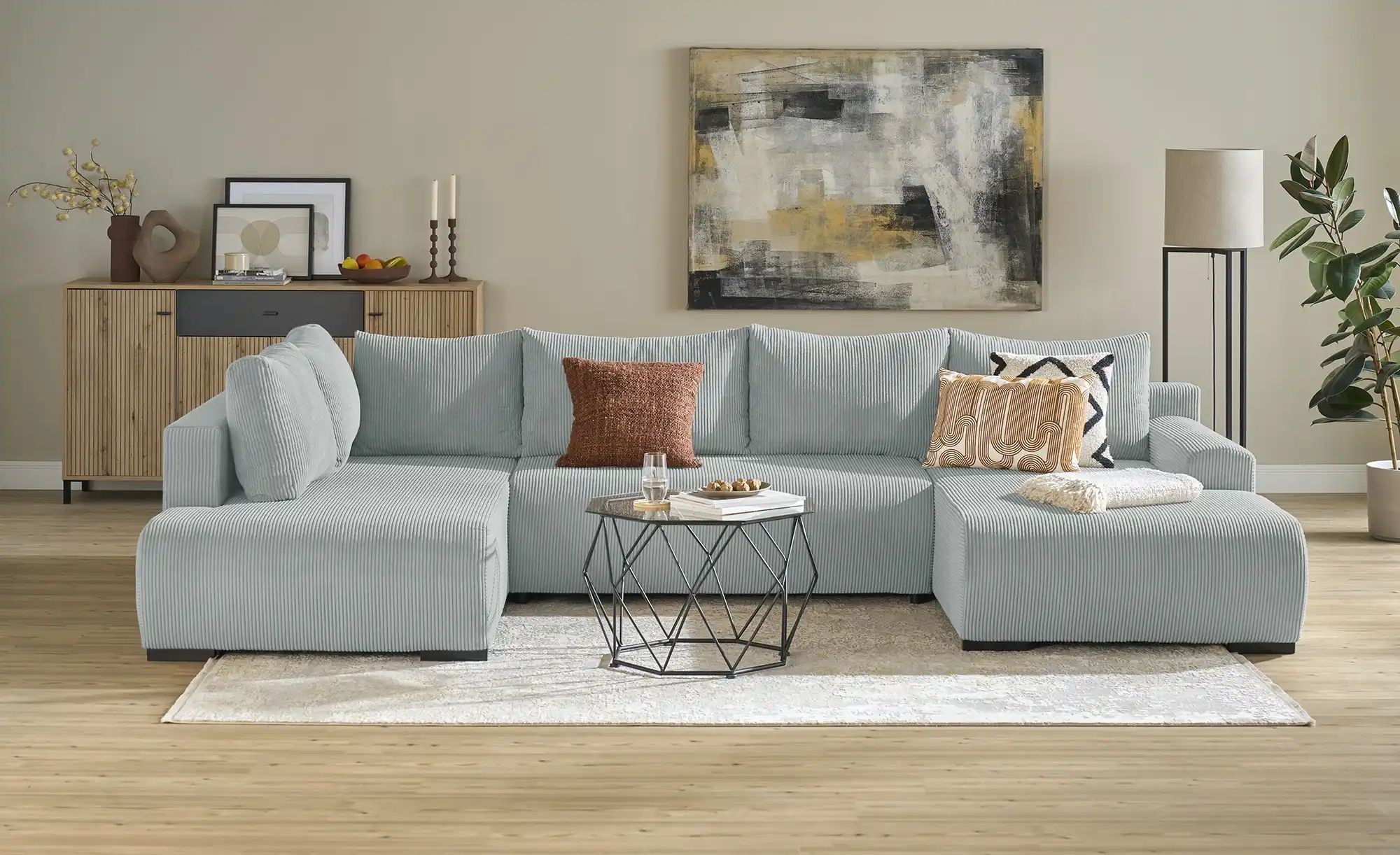 smart Wohnlandschaft  Nelly ¦ grau ¦ Maße (cm): B: 345 H: 85 T: 202.0 Polst günstig online kaufen