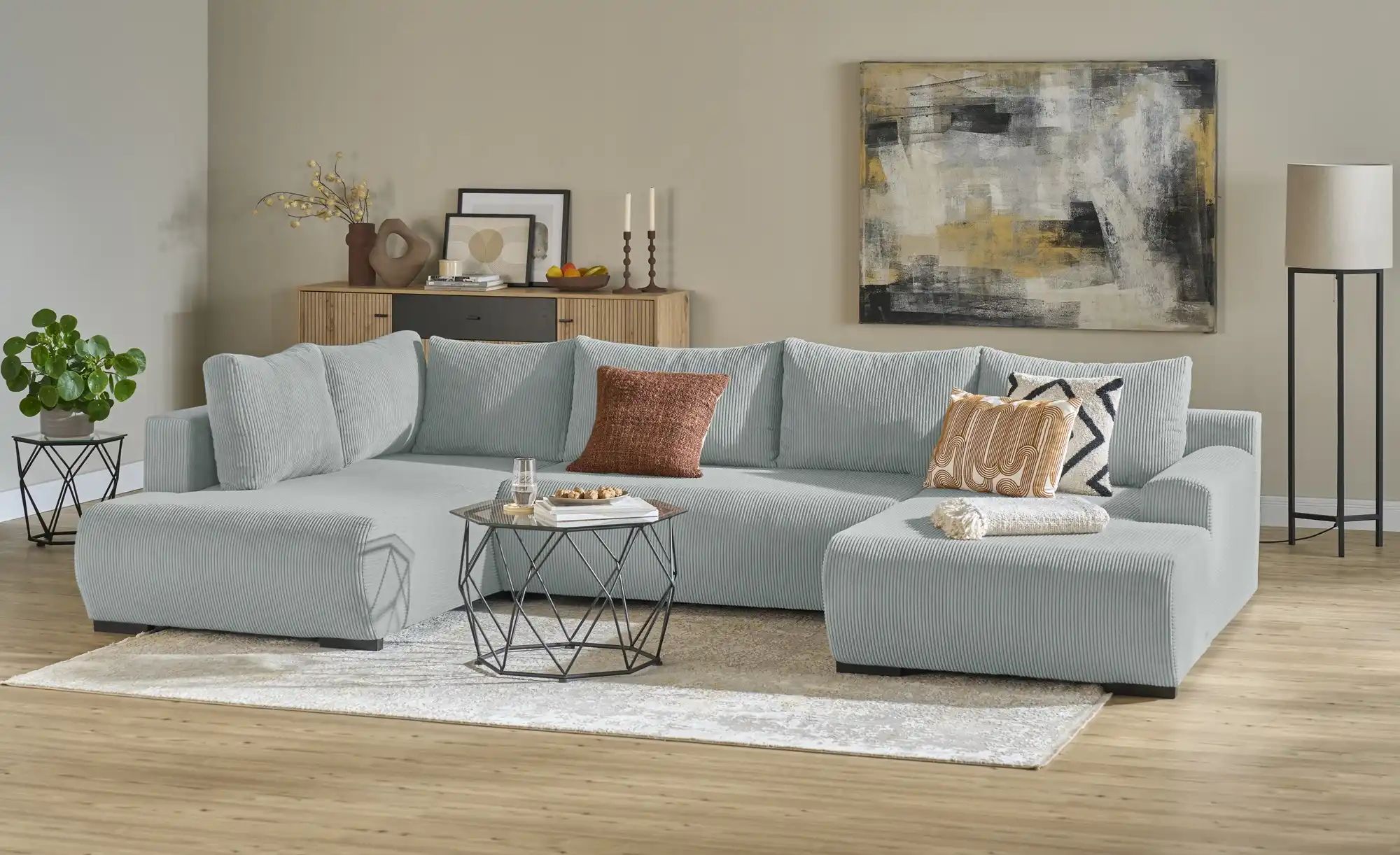 Thumbnail - smart Wohnlandschaft  Nelly ¦ grau ¦ Maße (cm): B: 345 H: 85 T: 202.0 Polstermöbel > Sofas > Wohnlandschaften - Höffner