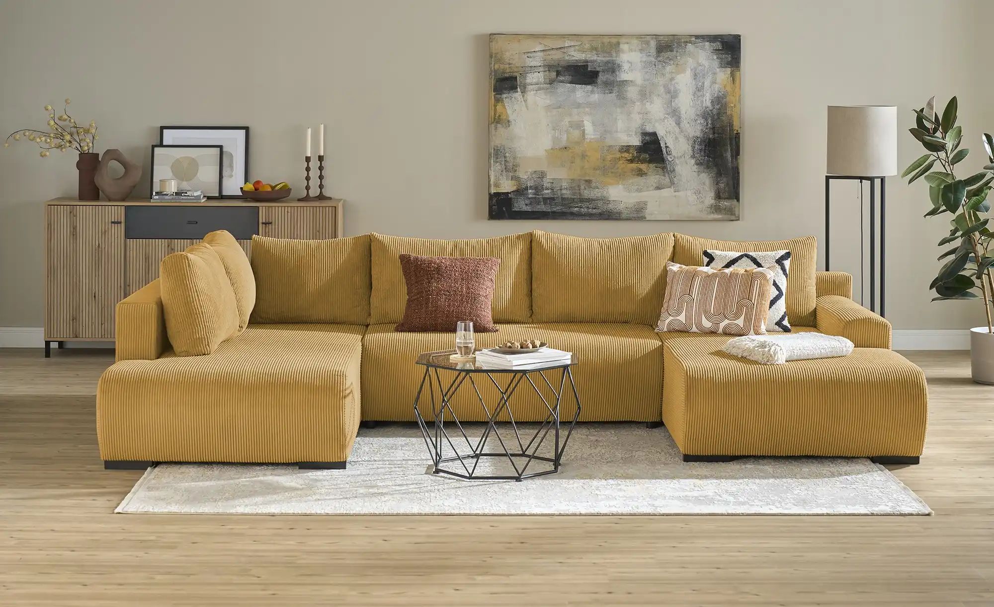 Thumbnail - smart Wohnlandschaft  Nelly ¦ gelb ¦ Maße (cm): B: 345 H: 85 T: 202.0 Polstermöbel > Sofas > Schlafsofas - Höffner