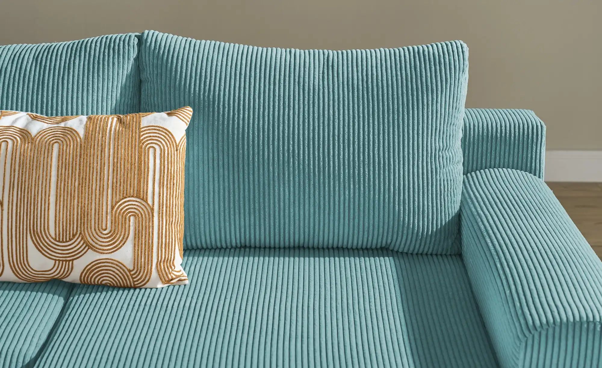 Thumbnail - smart Wohnlandschaft  Nelly ¦ türkis/petrol ¦ Maße (cm): B: 345 H: 85 T: 202.0 Polstermöbel > Sofas > Wohnlandschaften -...