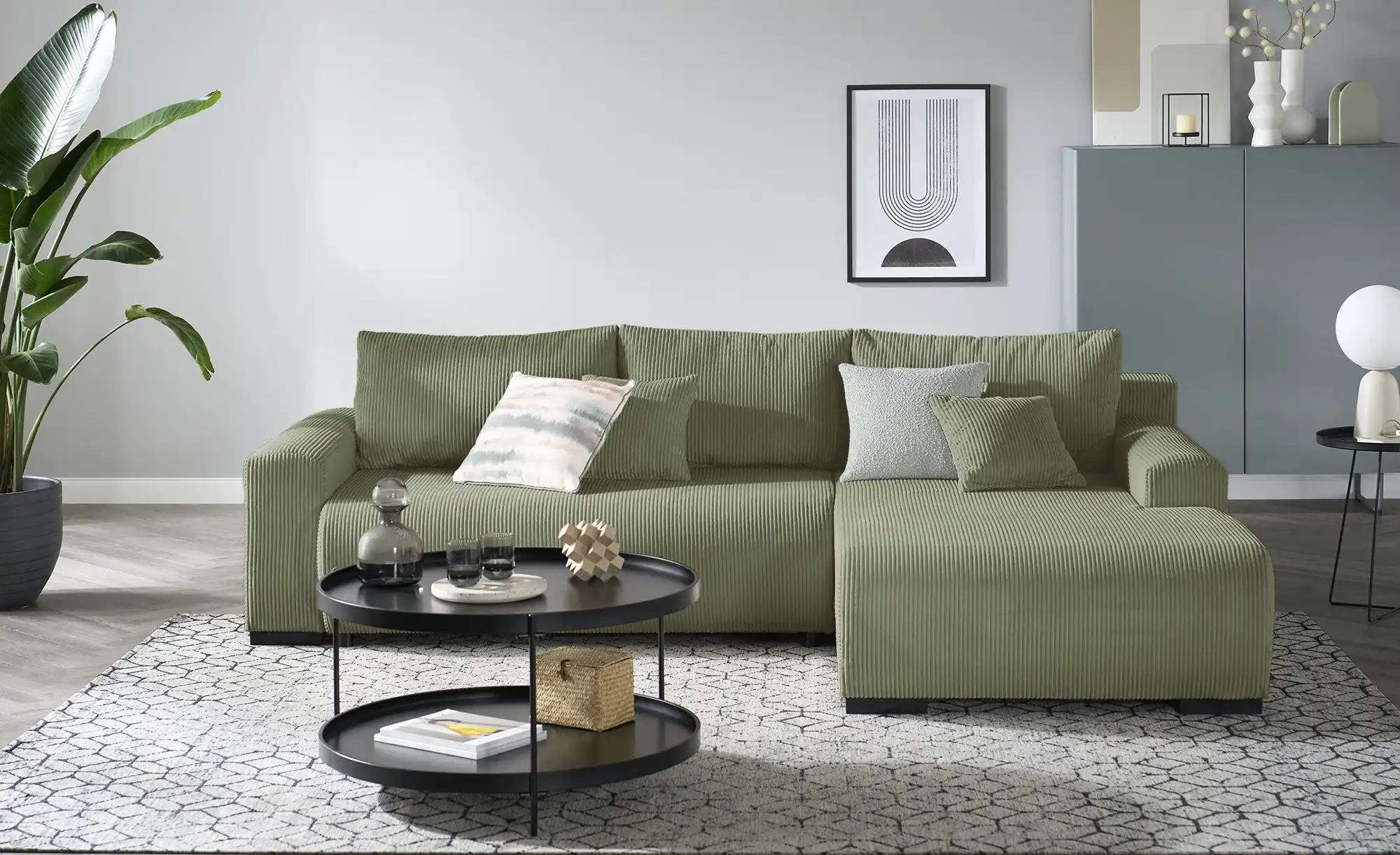 Thumbnail - smart Ecksofa Nelly ¦ grün ¦ Maße (cm): B: 270 H: 85 T: 185.0 Polstermöbel > Sofas > 3-Sitzer - Höffner