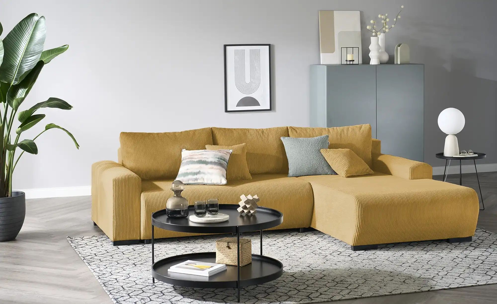 Thumbnail - smart Ecksofa  Nelly ¦ gelb ¦ Maße (cm): B: 270 H: 85 T: 185.0 Polstermöbel > Sofas > 3-Sitzer - Höffner