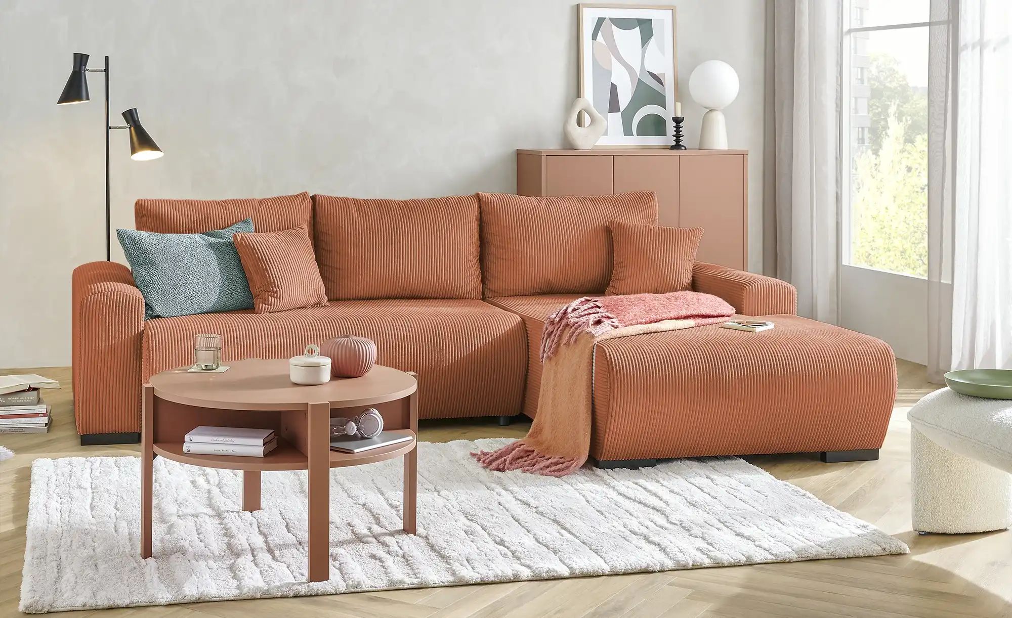 smart Ecksofa  Nelly ¦ kupfer ¦ Maße (cm): B: 270 H: 85 T: 185.0 Polstermöb günstig online kaufen