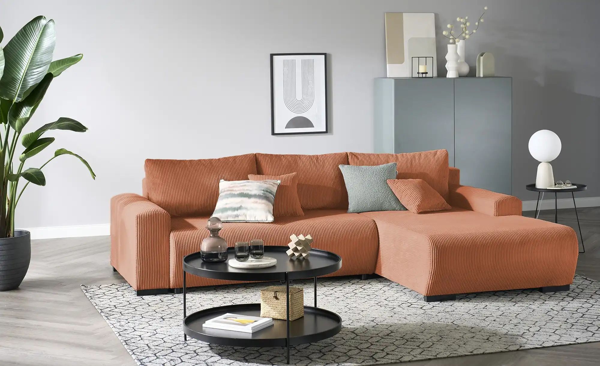 Thumbnail - smart Ecksofa  Nelly ¦ kupfer ¦ Maße (cm): B: 270 H: 85 T: 185.0 Polstermöbel > Sofas > 3-Sitzer - Höffner