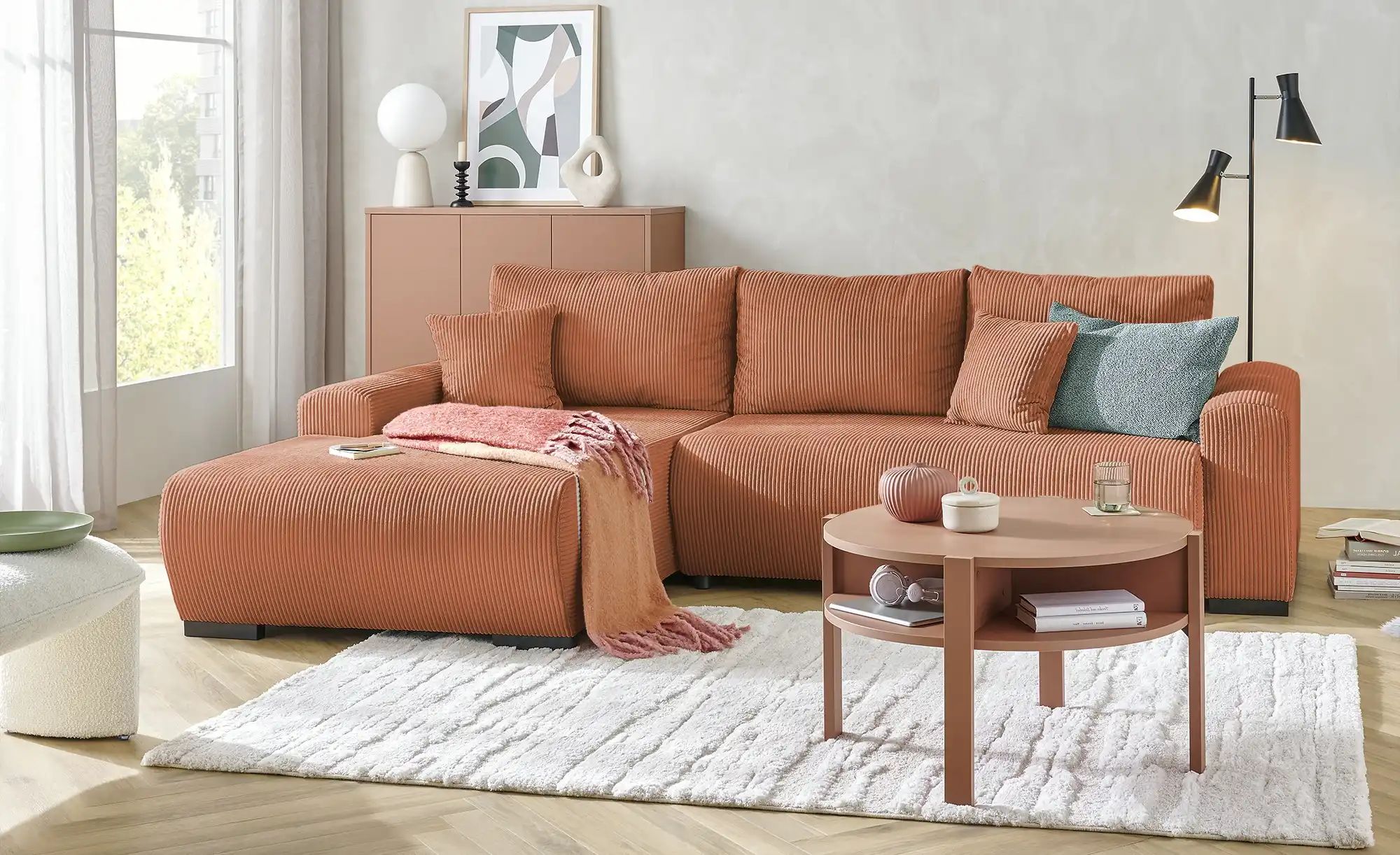 Thumbnail - smart Ecksofa  Nelly ¦ kupfer ¦ Maße (cm): B: 270 H: 85 T: 185.0 Polstermöbel > Sofas > 3-Sitzer - Höffner