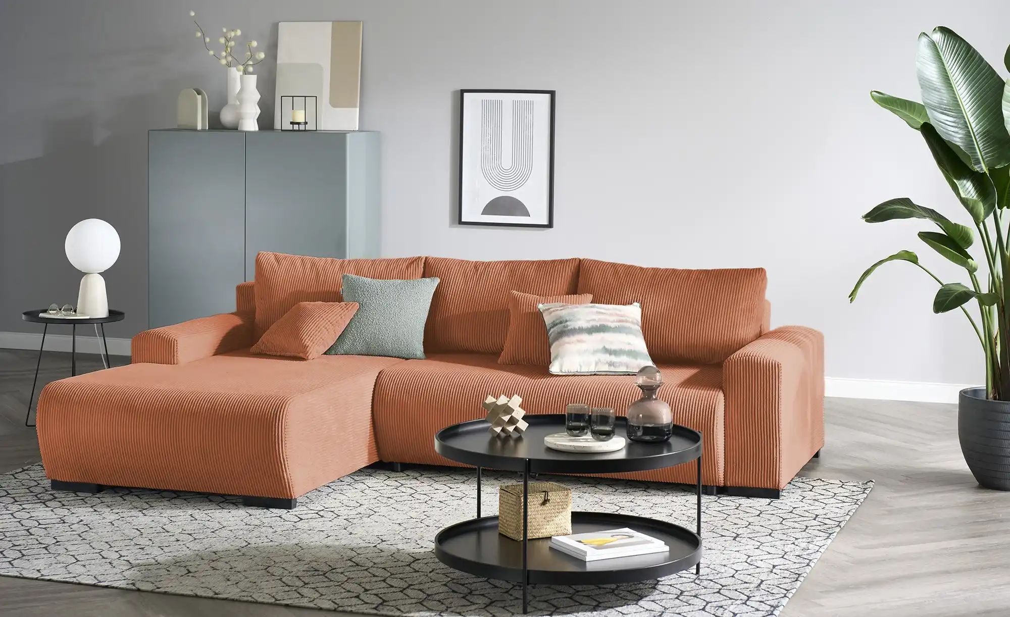 Thumbnail - smart Ecksofa  Nelly ¦ kupfer ¦ Maße (cm): B: 270 H: 85 T: 185.0 Polstermöbel > Sofas > 3-Sitzer - Höffner