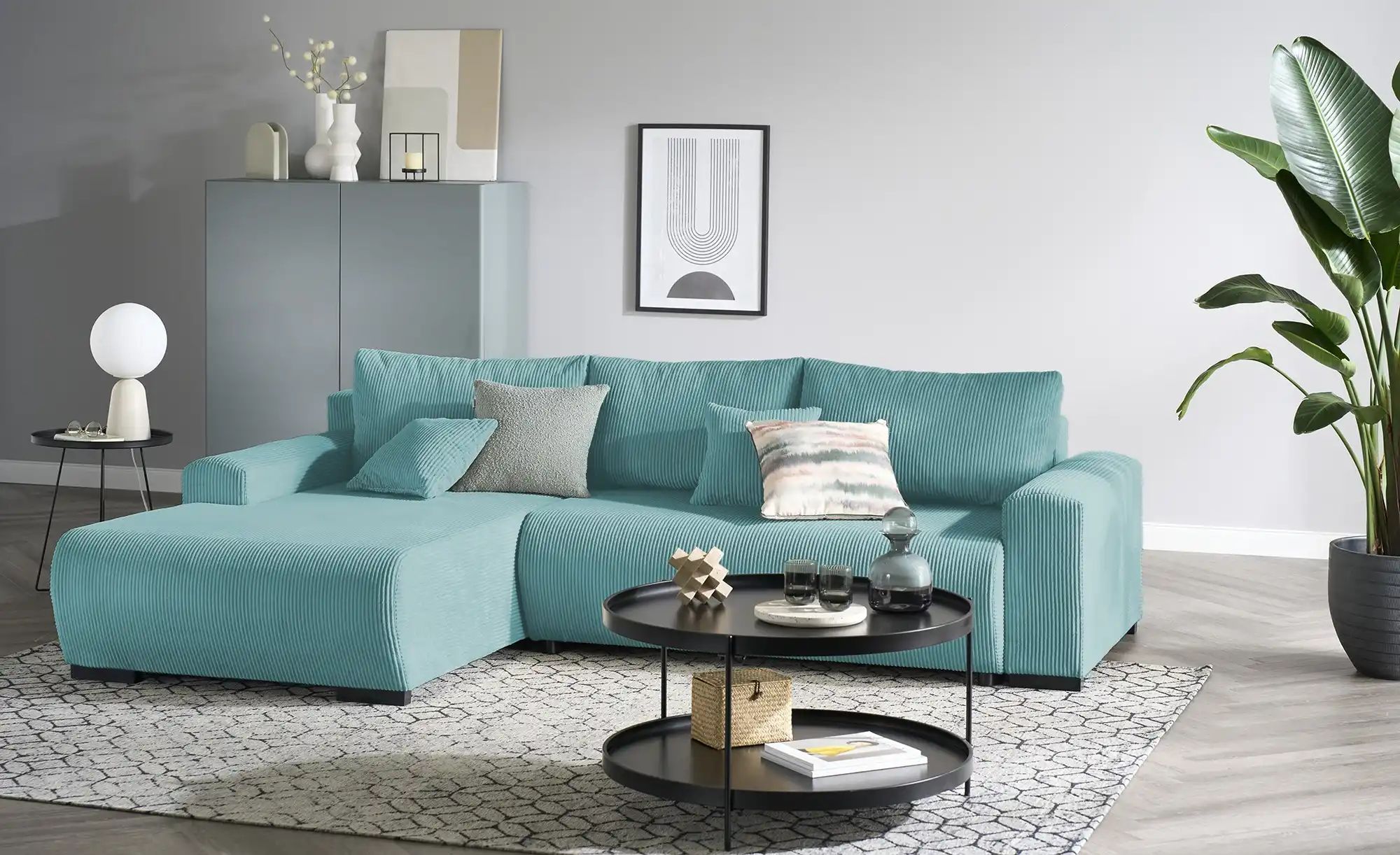 smart Ecksofa  Nelly ¦ türkis/petrol ¦ Maße (cm): B: 270 H: 85 T: 185.0 Pol günstig online kaufen