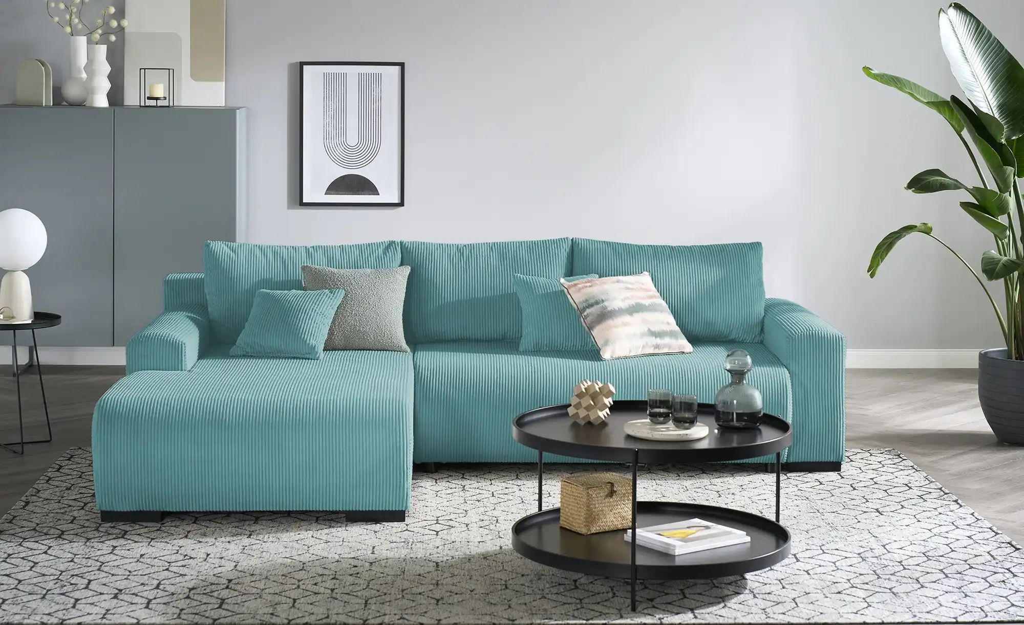 smart Ecksofa  Nelly ¦ türkis/petrol ¦ Maße (cm): B: 270 H: 85 T: 185.0 Pol günstig online kaufen