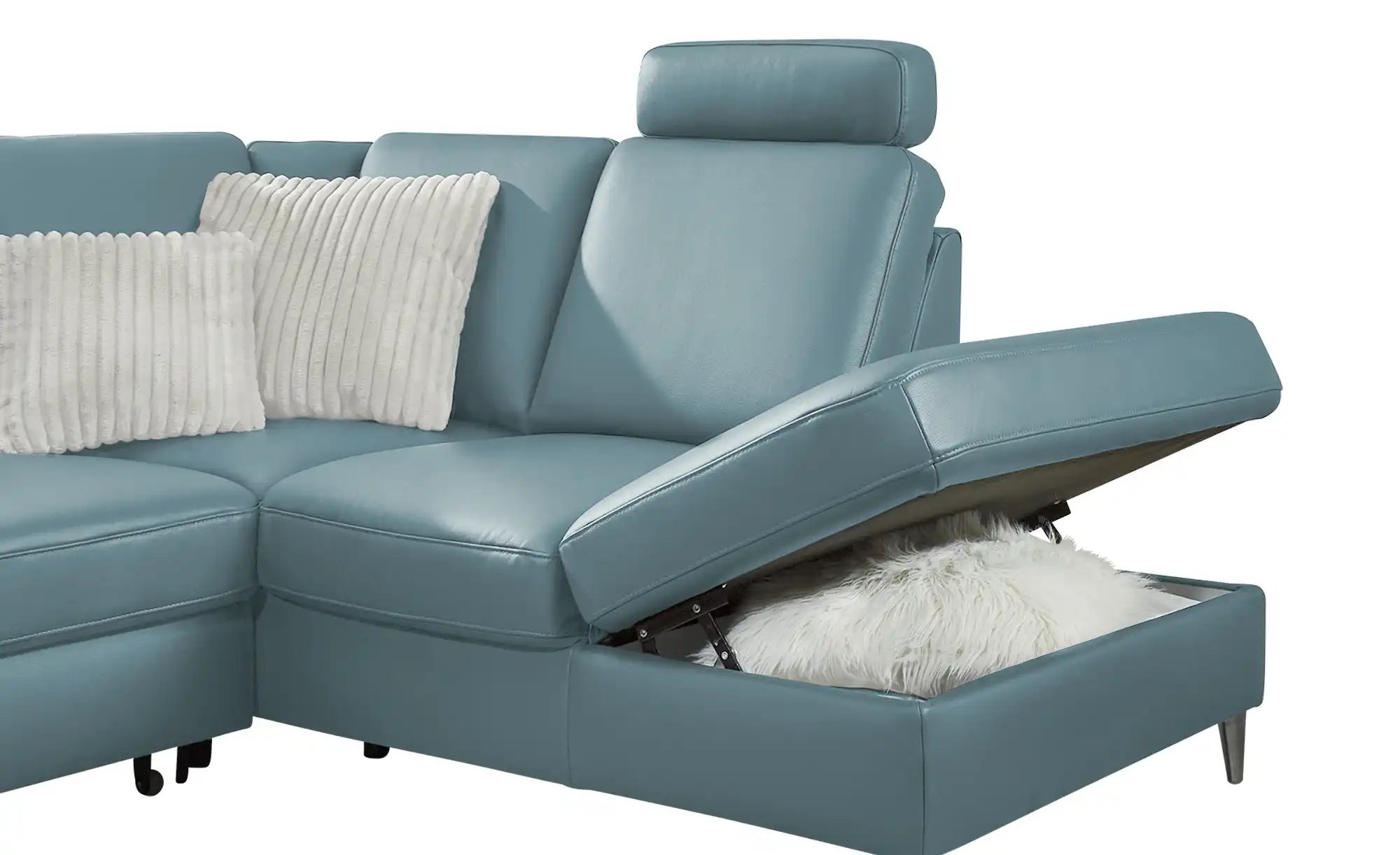 meinSofa Wohnlandschaft  Veit ¦ blau ¦ Maße (cm): B: 305 H: 90 T: 204.0 Pol günstig online kaufen