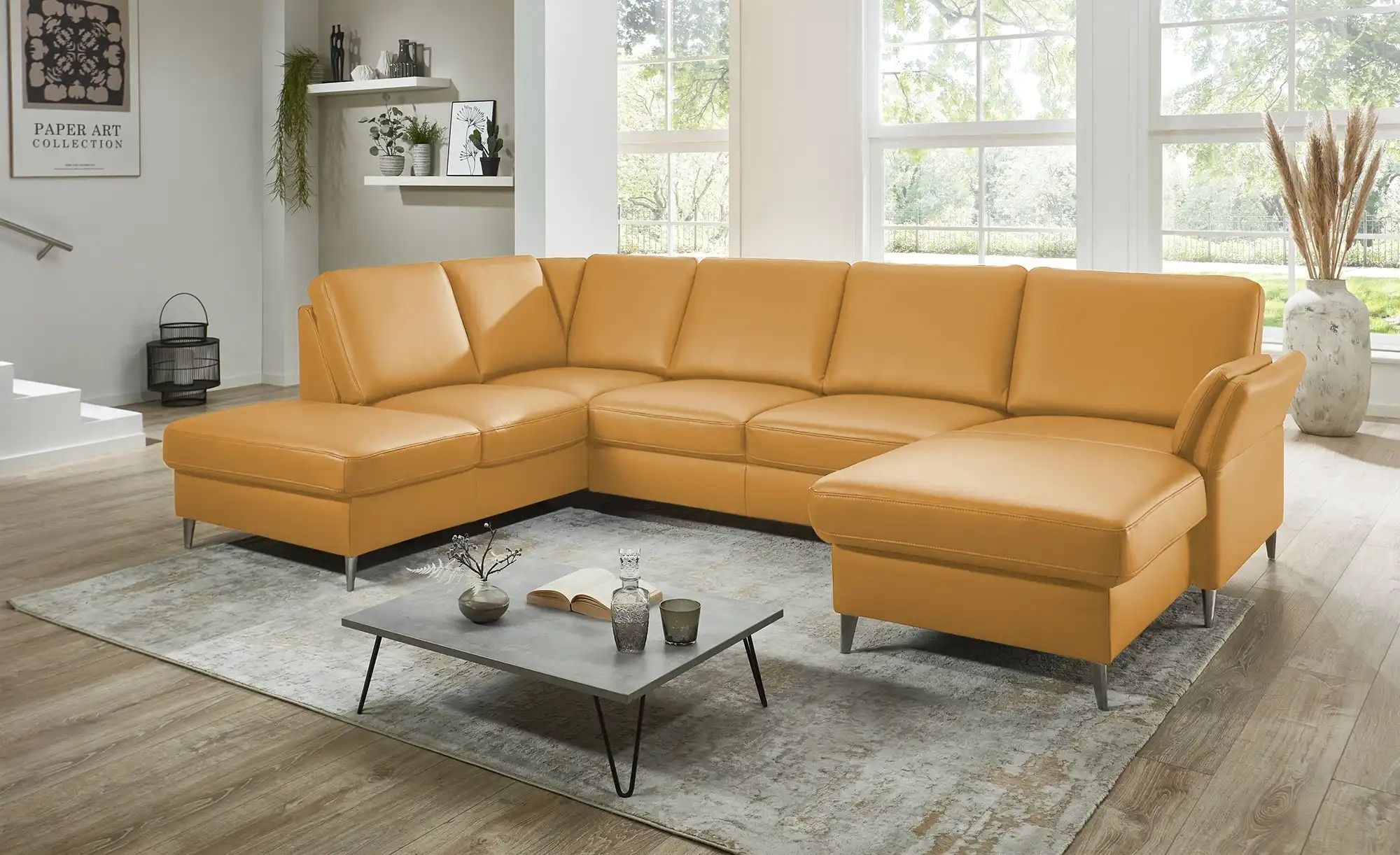 meinSofa Wohnlandschaft  Veit ¦ gelb ¦ Maße (cm): B: 305 H: 90 T: 200.0 Pol günstig online kaufen