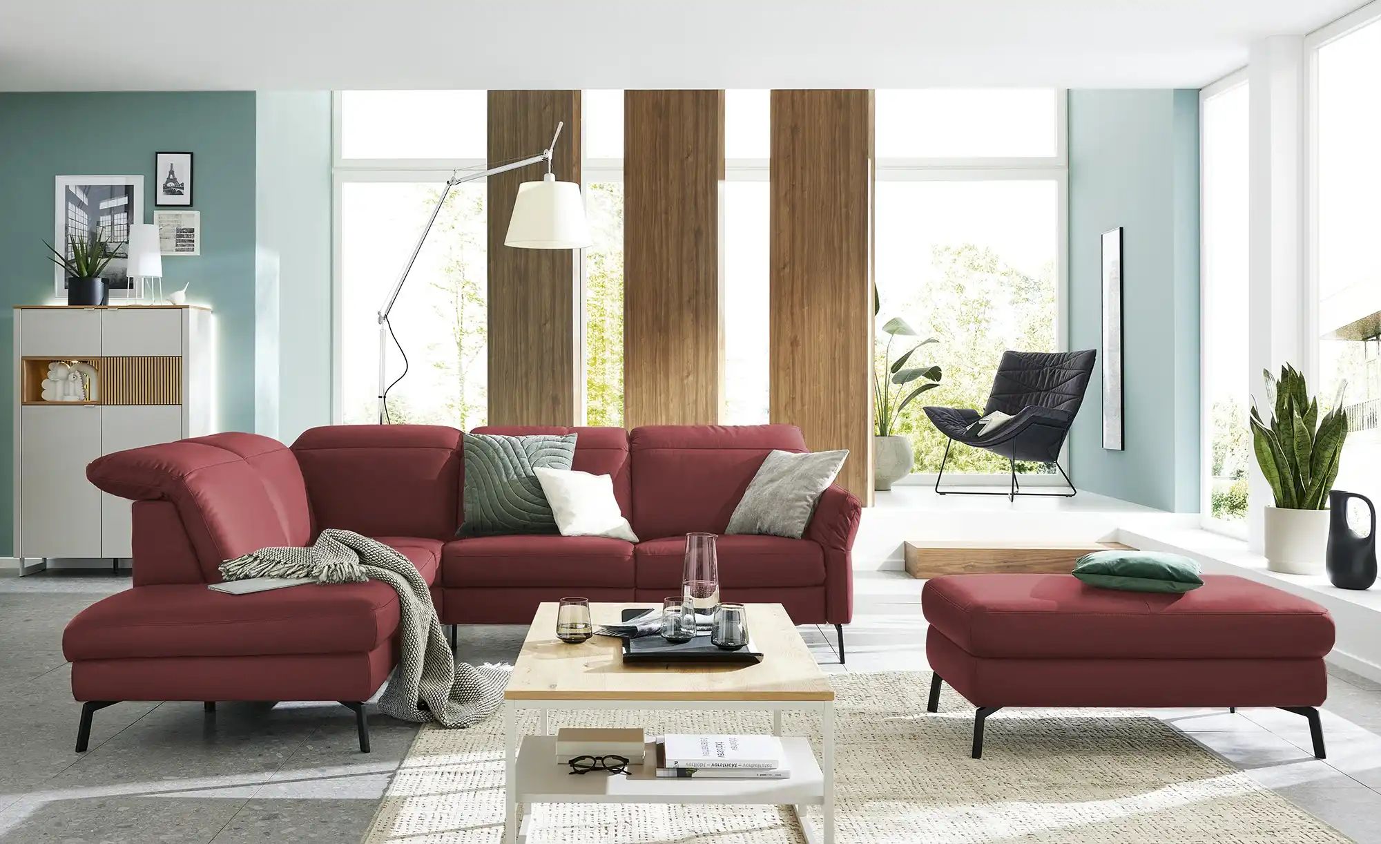 Thumbnail - Wohnwert Ecksofa  Monja ¦ rot ¦ Maße (cm): B: 279 H: 105 T: 235.0 Polstermöbel > Sofas > Ecksofas - Höffner