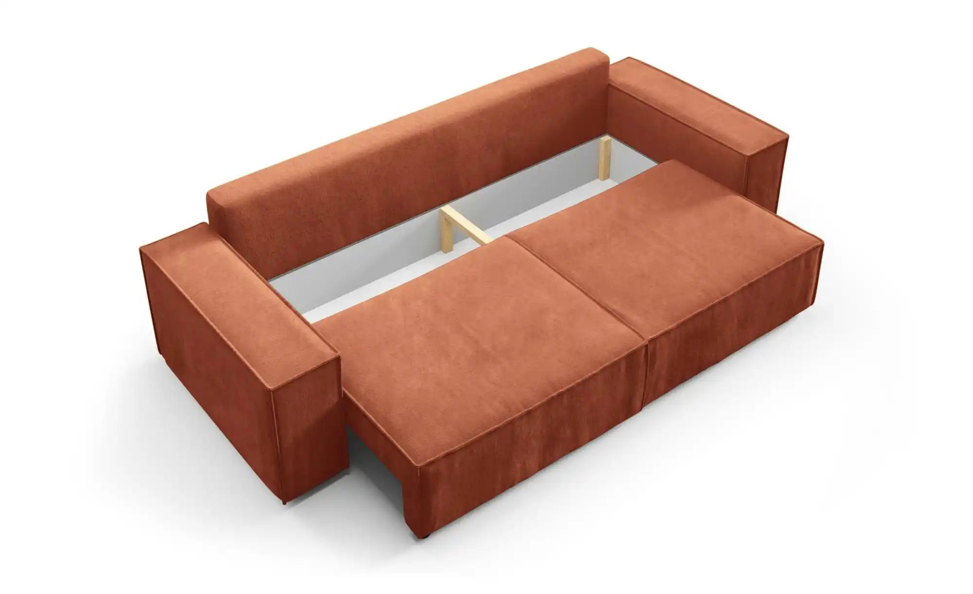 Einzelsofa mit Schlaffunktion Mille ¦ orange ¦ Maße (cm): B: 255 H: 88 Pols günstig online kaufen