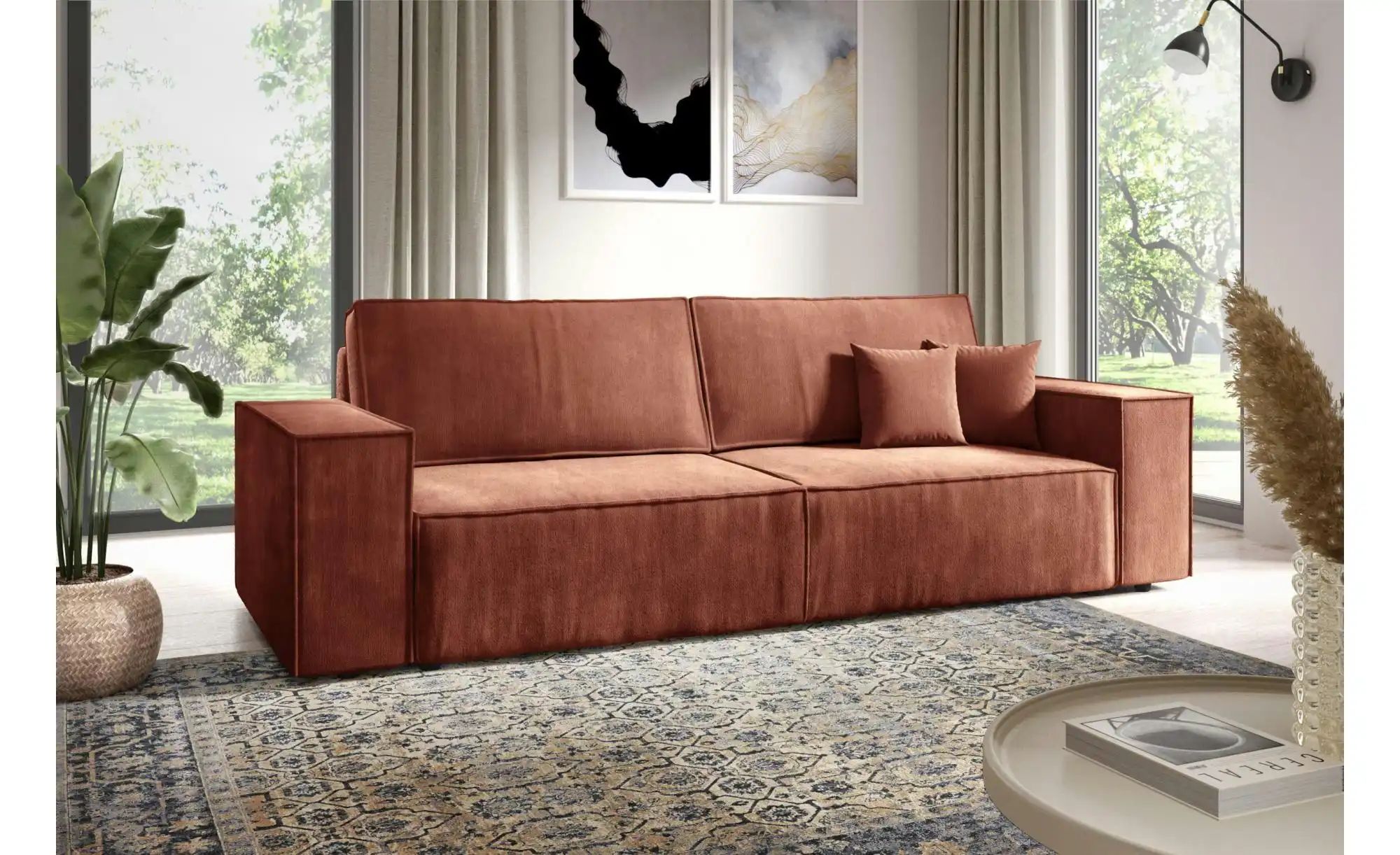 Thumbnail - Einzelsofa mit Schlaffunktion Mille ¦ orange ¦ Maße (cm): B: 255 H: 88 Polstermöbel > Sofas > Einzelsofas - Höffner