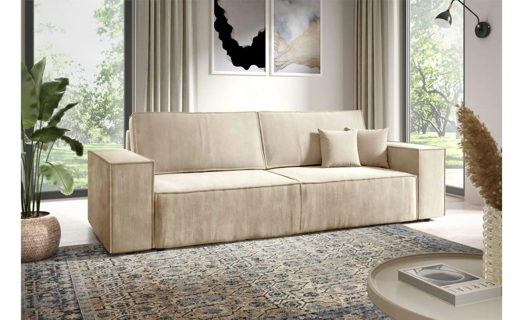 Thumbnail - Einzelsofa mit Schlaffunktion Mille ¦ beige ¦ Maße (cm): B: 255 H: 88 Polstermöbel > Sofas > Einzelsofas - Höffner