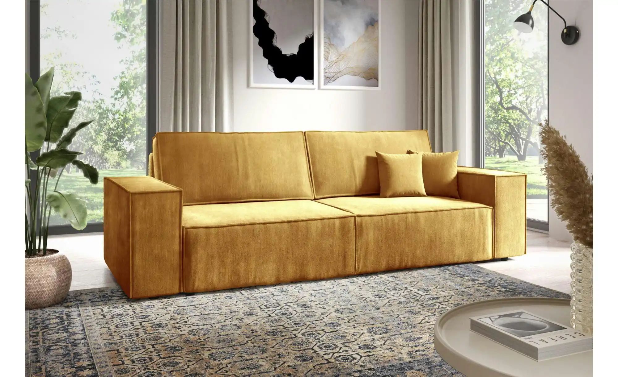 Einzelsofa mit Schlaffunktion Mille ¦ gelb ¦ Maße (cm): B: 255 H: 88 Polste günstig online kaufen