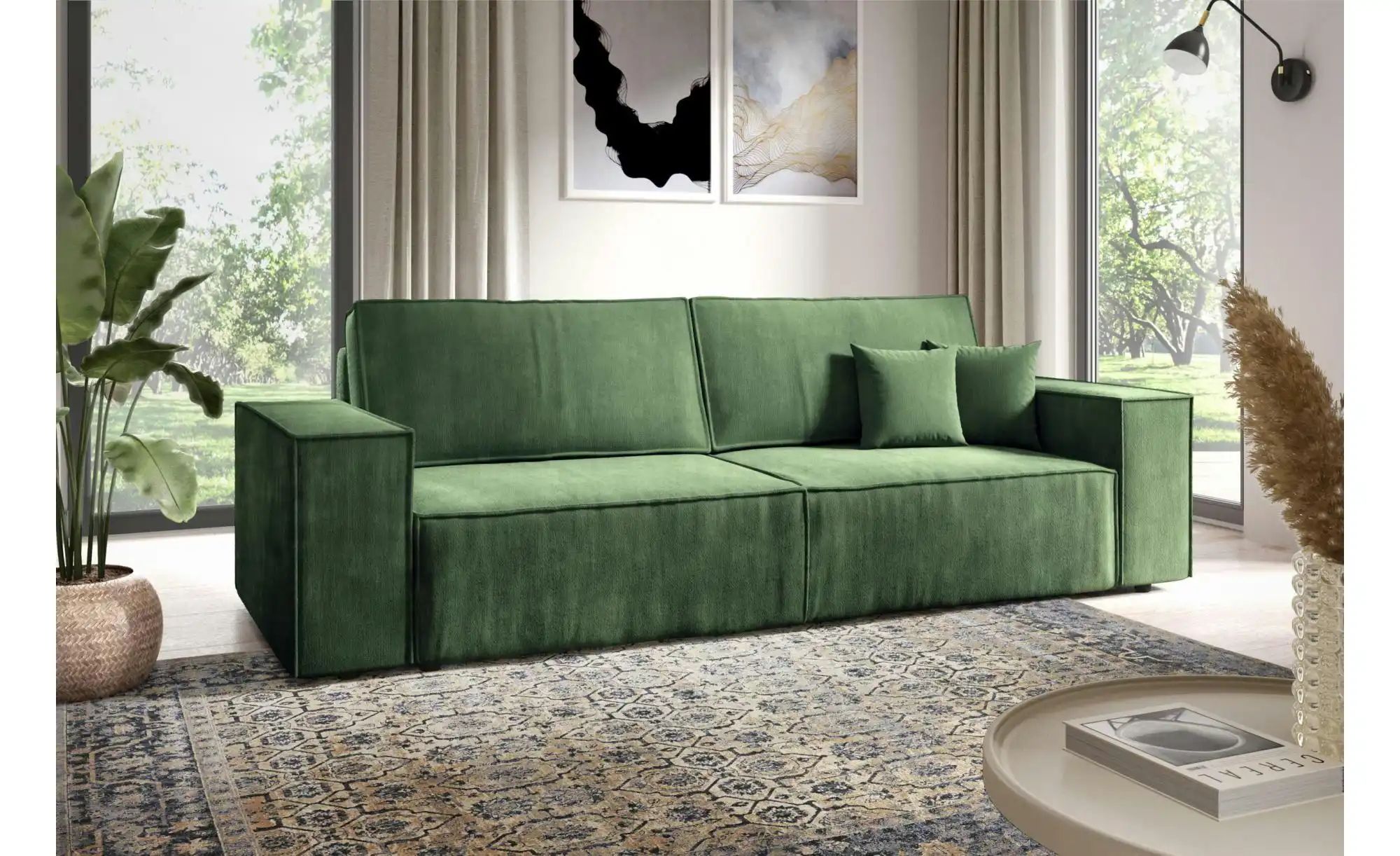 Einzelsofa mit Schlaffunktion Mille ¦ grün ¦ Maße (cm): B: 255 H: 88 Polste günstig online kaufen