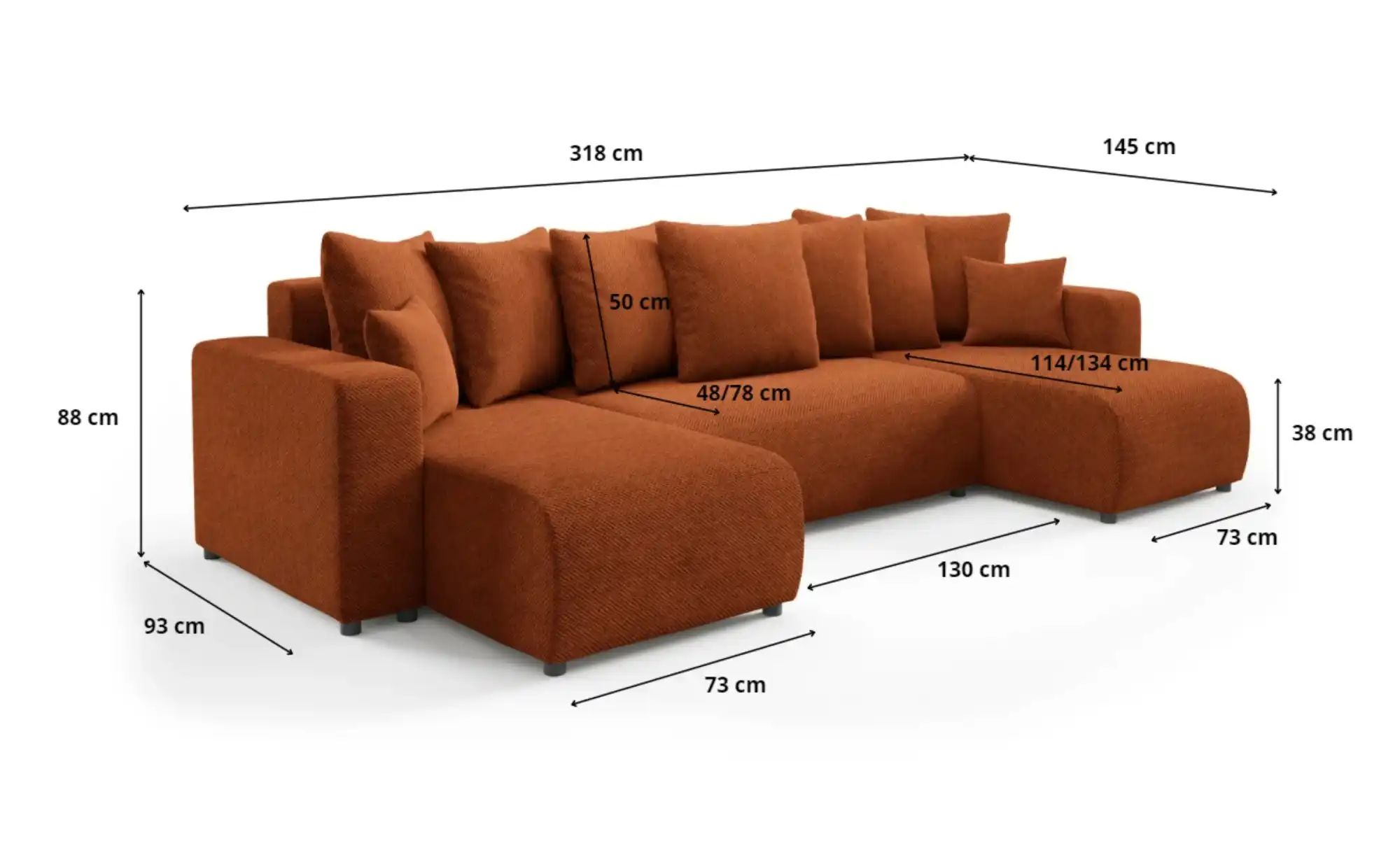 Thumbnail - Wohnlandschaft mit Schlaffunktion Evora ¦ grau ¦ Maße (cm): B: 318 H: 88 Polstermöbel > Sofas > Schlafsofas - Höffner