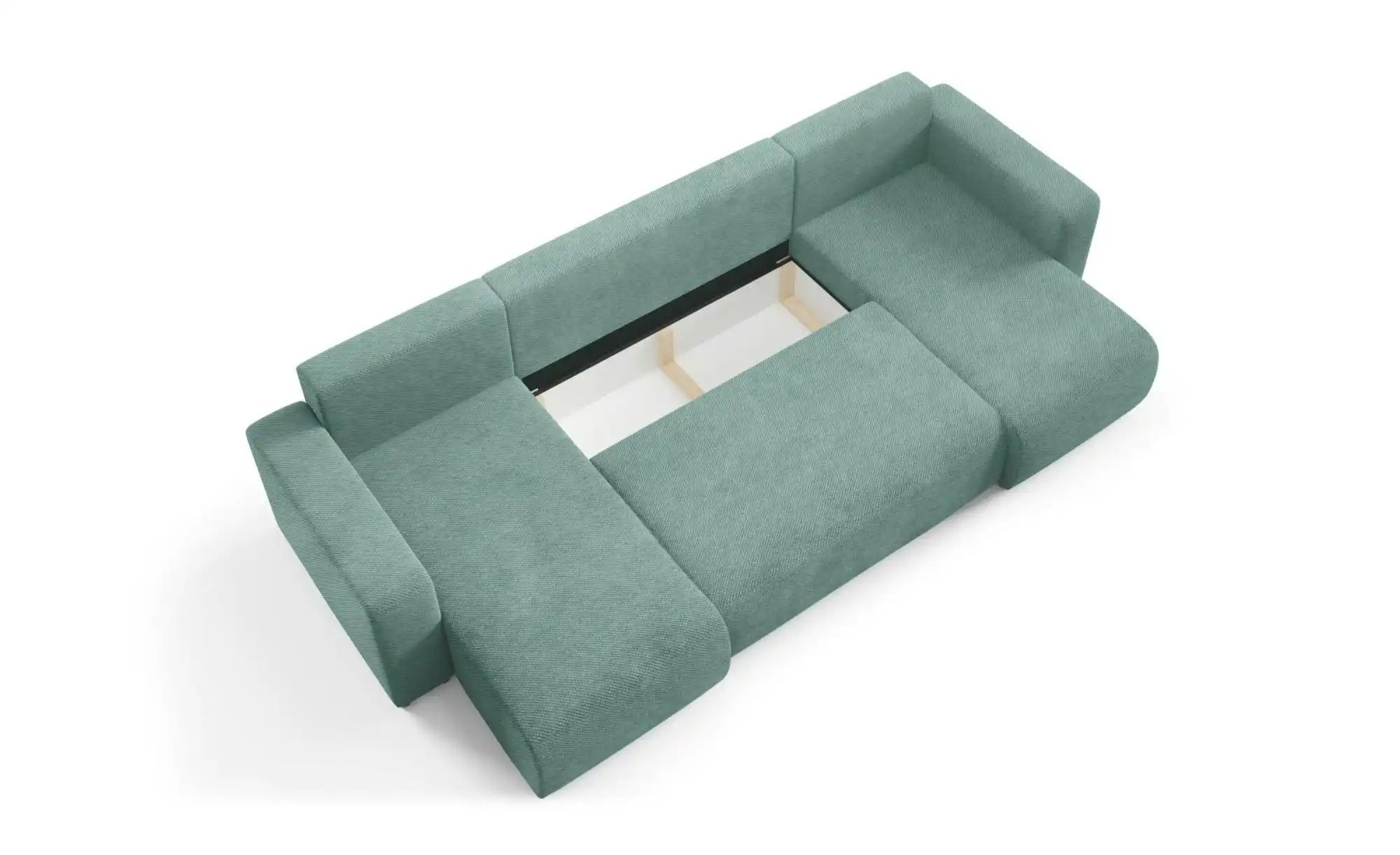 Thumbnail - Wohnlandschaft mit Schlaffunktion Evora ¦ grün ¦ Maße (cm): B: 318 H: 88 Polstermöbel > Sofas > Wohnlandschaften - Höffn...