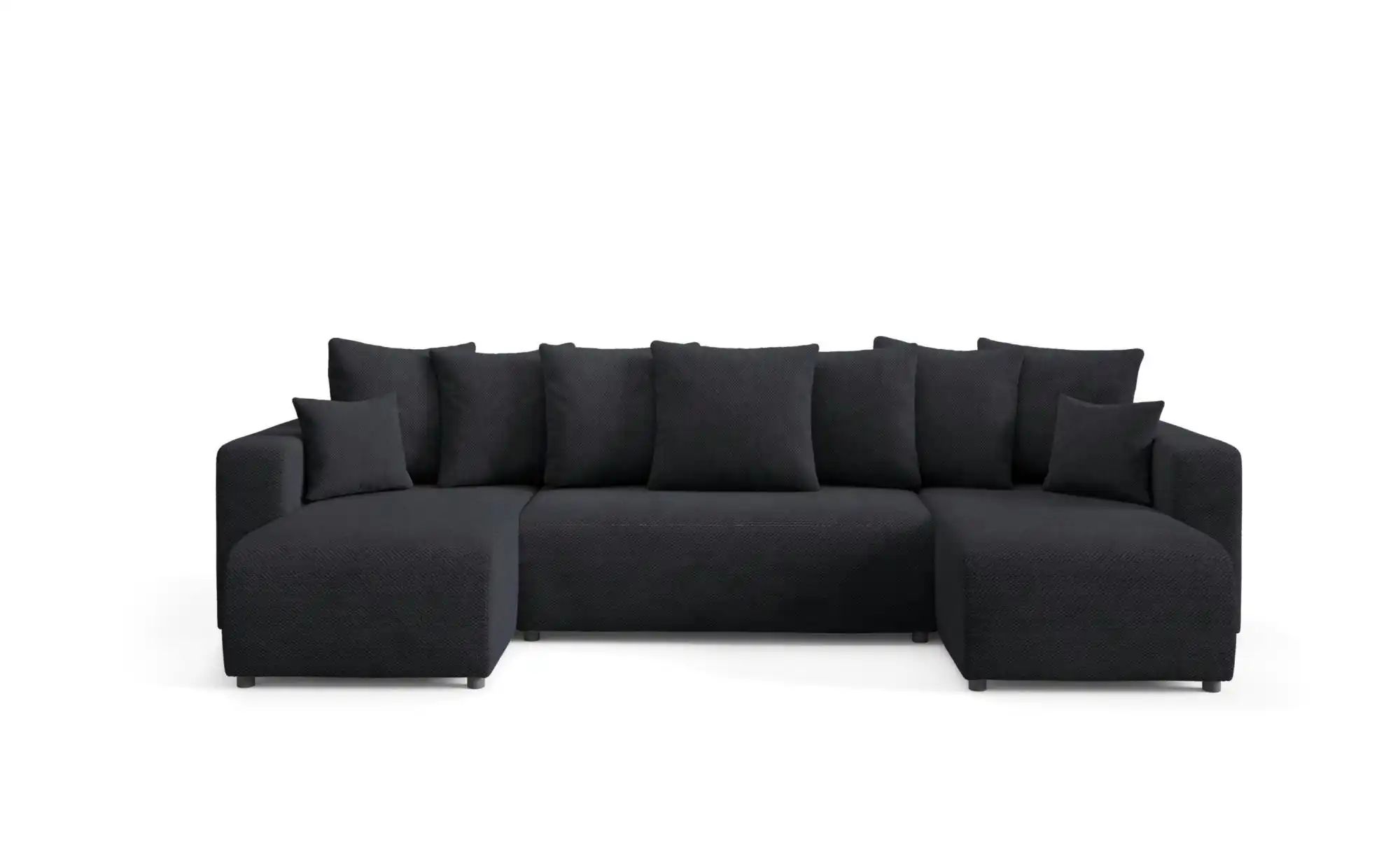 Wohnlandschaft mit Schlaffunktion Evora ¦ schwarz ¦ Maße (cm): B: 318 H: 88 günstig online kaufen