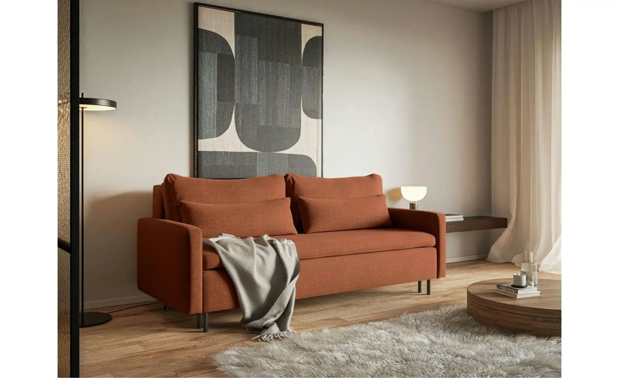 Thumbnail - Selsey Einzelsofa mit Schlaffunktion Umpro ¦ gelb ¦ Maße (cm): B: 220 H: 96 Polstermöbel > Sofas > 3-Sitzer - Höffner