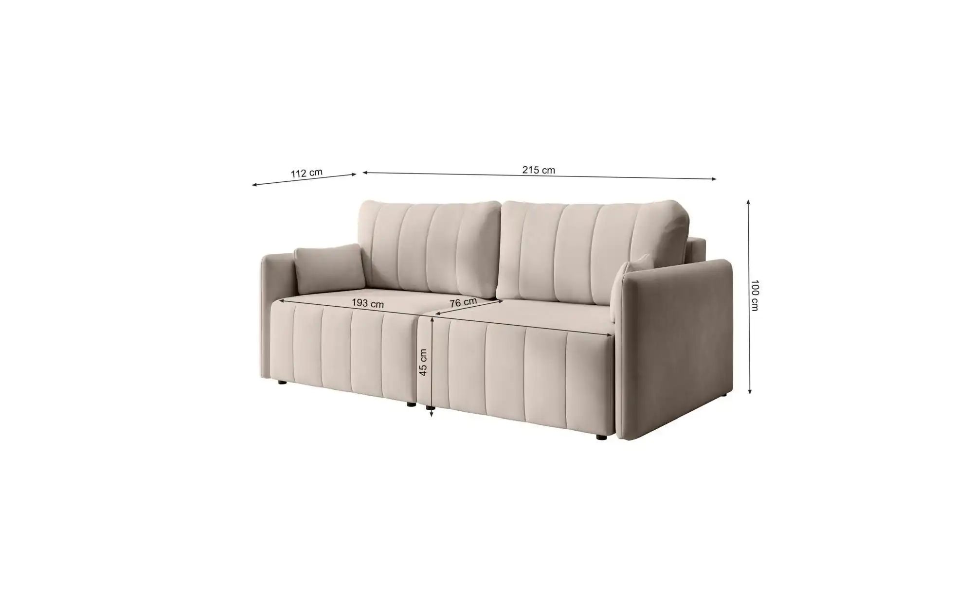 Thumbnail - Selsey Einzelsofa  Pierra ¦ beige ¦ Maße (cm): B: 215 H: 100 Polstermöbel > Sofas > 3-Sitzer - Höffner