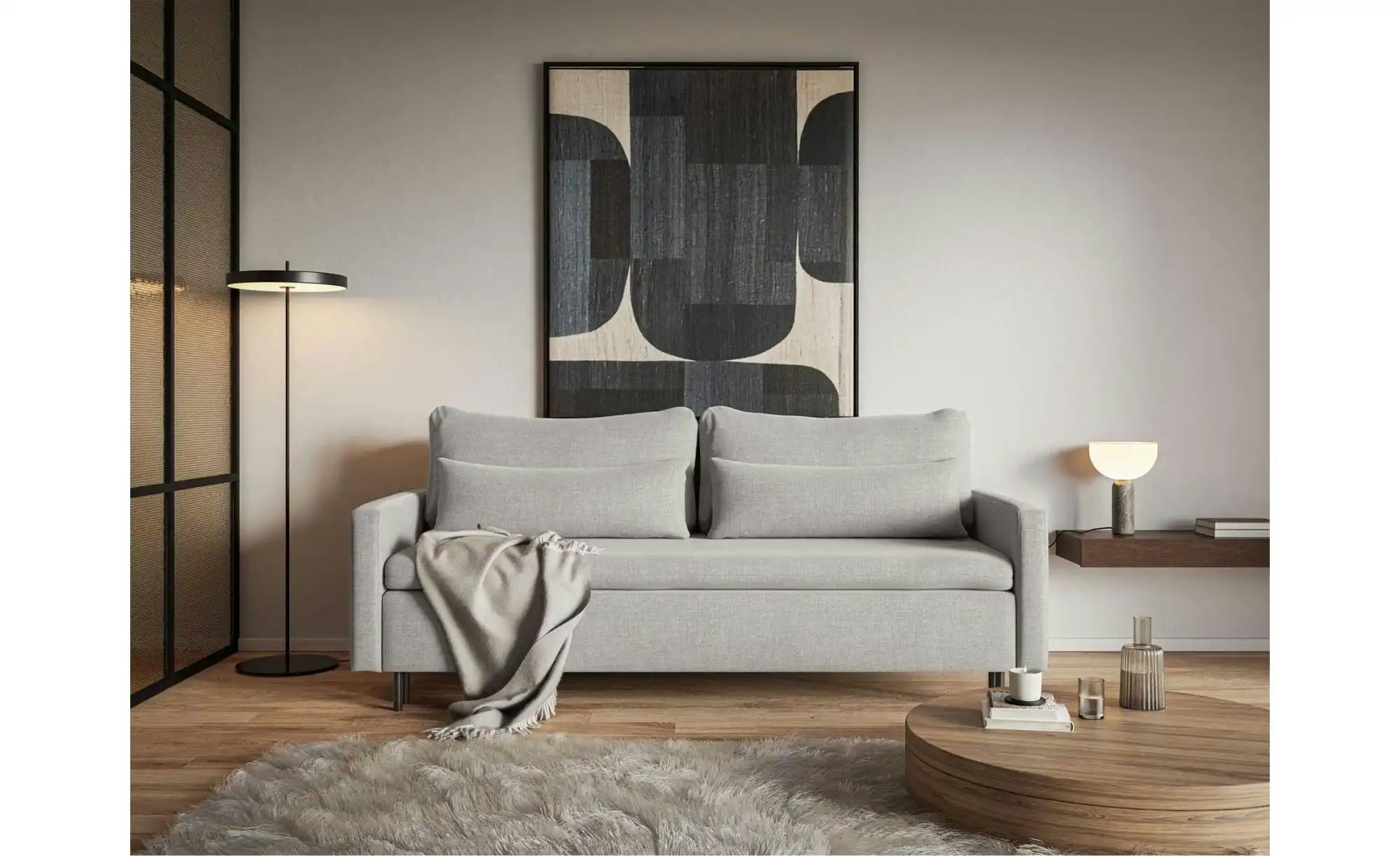 Thumbnail - Selsey Einzelsofa mit Schlaffunktion Umpro ¦ grau ¦ Maße (cm): B: 220 H: 96 Polstermöbel > Sofas > 3-Sitzer - Höffner