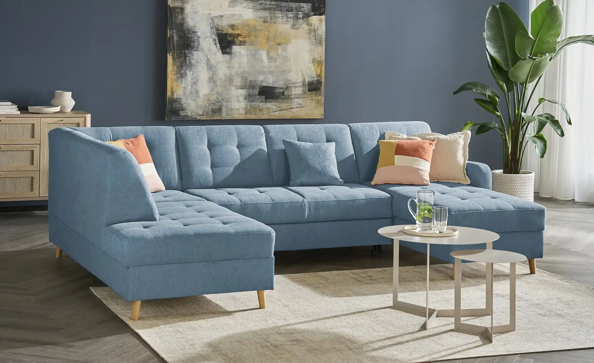 Wohnlandschaft  Venus ¦ blau ¦ Maße (cm): B: 299 H: 88 T: 195.0 Polstermöbe günstig online kaufen