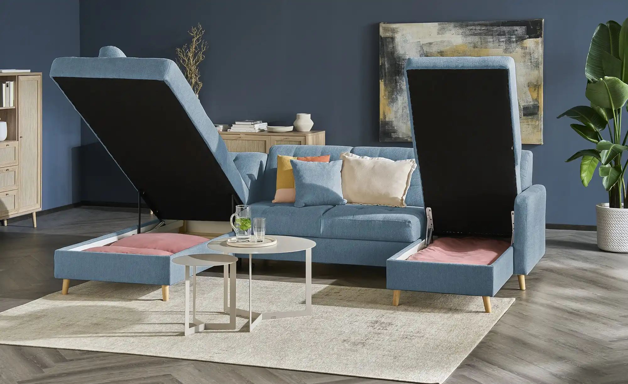 Thumbnail - Wohnlandschaft  Venus ¦ blau ¦ Maße (cm): B: 299 H: 88 T: 195.0 Polstermöbel > Sofas > Wohnlandschaften - Höffner
