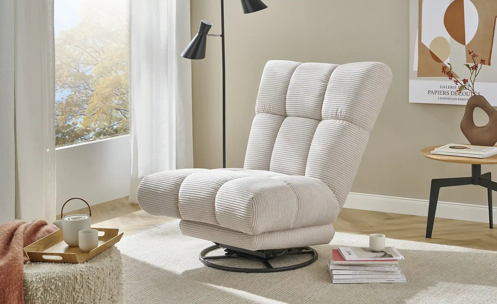 bobb Dreh-Schaukelsessel  Chessie ¦ beige ¦ Maße (cm): B: 86 H: 105 T: 98.0 günstig online kaufen