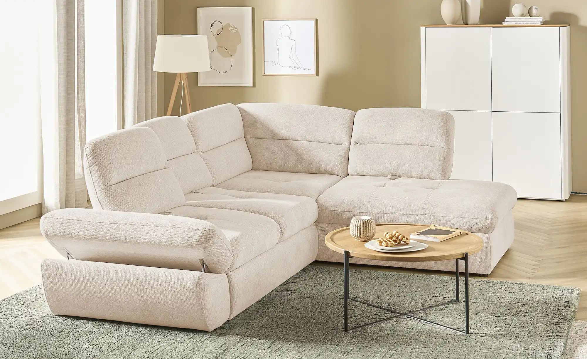 Thumbnail - switch Ecksofa Galiano ¦ creme ¦ Maße (cm): B: 284 H: 93 T: 218.0 Polstermöbel > Sofas > Ecksofas - Höffner