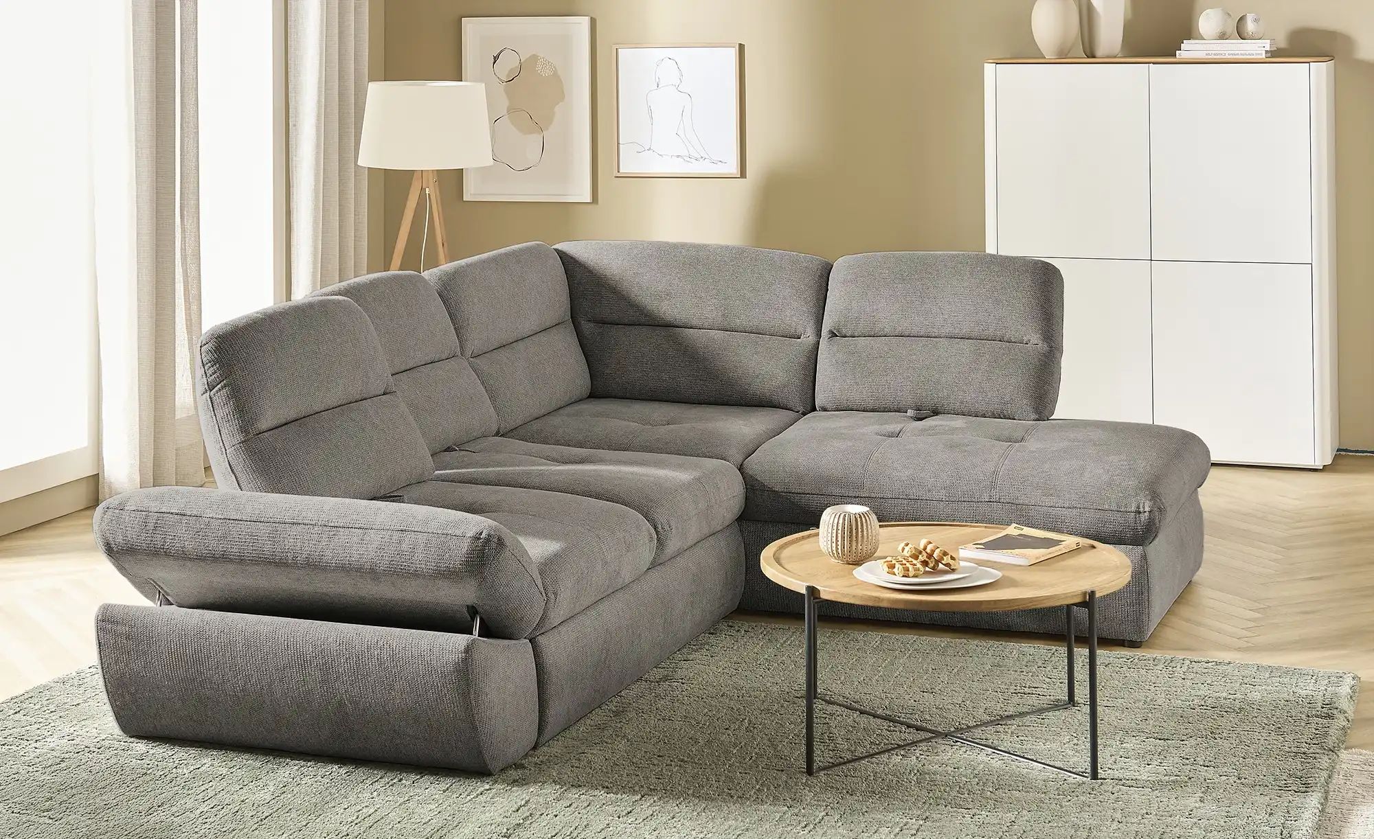 Thumbnail - switch Ecksofa  Galiano ¦ grau ¦ Maße (cm): B: 284 H: 93 T: 218.0 Polstermöbel > Sofas > Ecksofas - Höffner