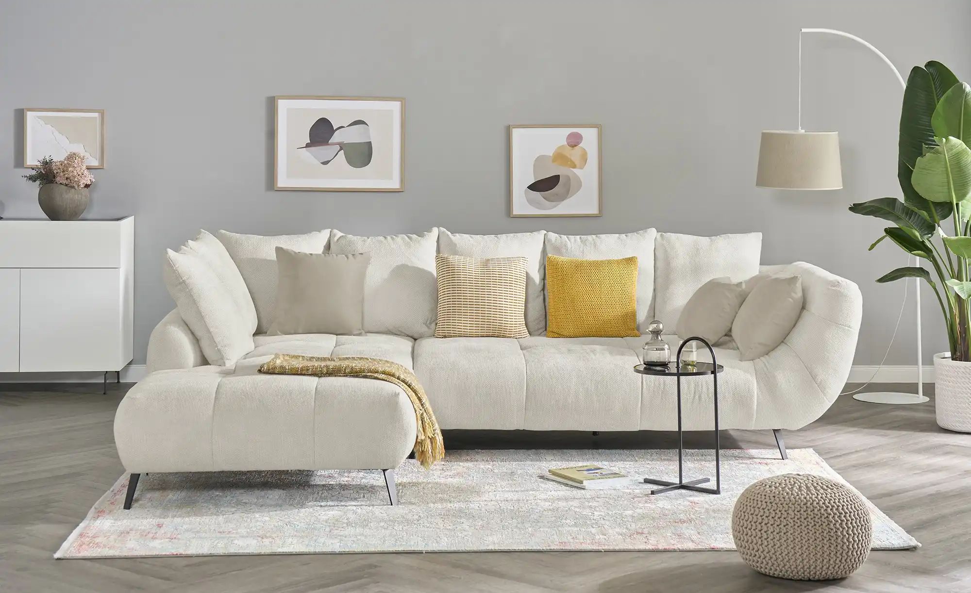 bobb Ecksofa  Bellani III ¦ creme ¦ Maße (cm): B: 318 H: 90 T: 218.0 Polste günstig online kaufen