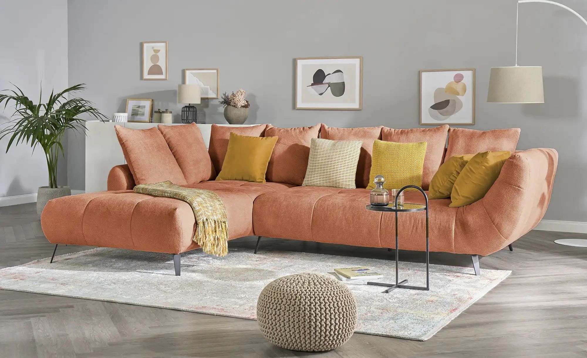 Thumbnail - bobb Ecksofa  Bellani III ¦ kupfer ¦ Maße (cm): B: 318 H: 90 T: 218.0 Polstermöbel > Sofas > Ecksofas - Höffner