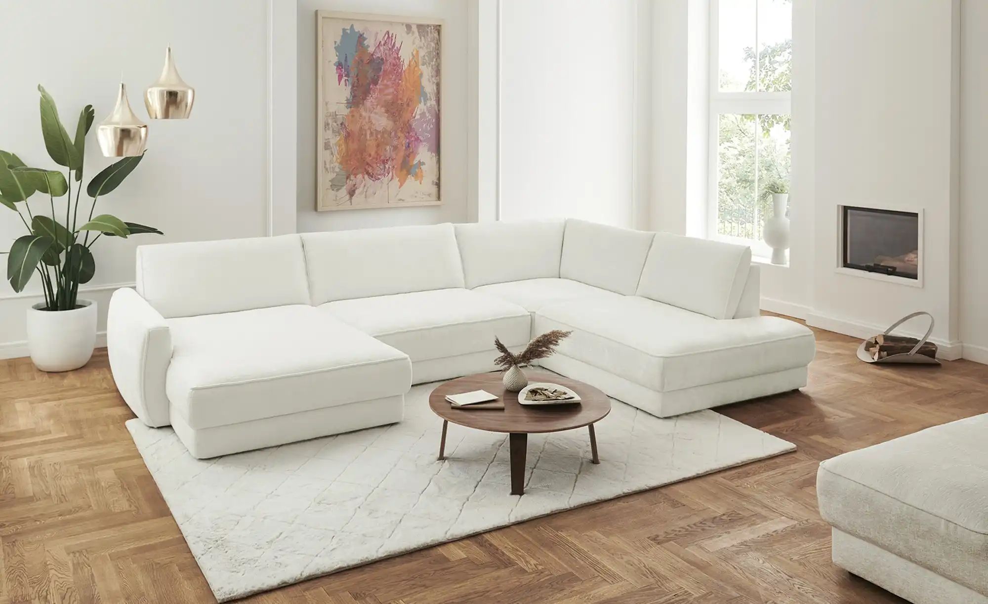 Thumbnail - Lounge Collection Wohnlandschaft Erion ¦ creme ¦ Maße (cm): B: 371 H: 83 T: 250.0 Polstermöbel > Sofas > Wohnlandschaft...