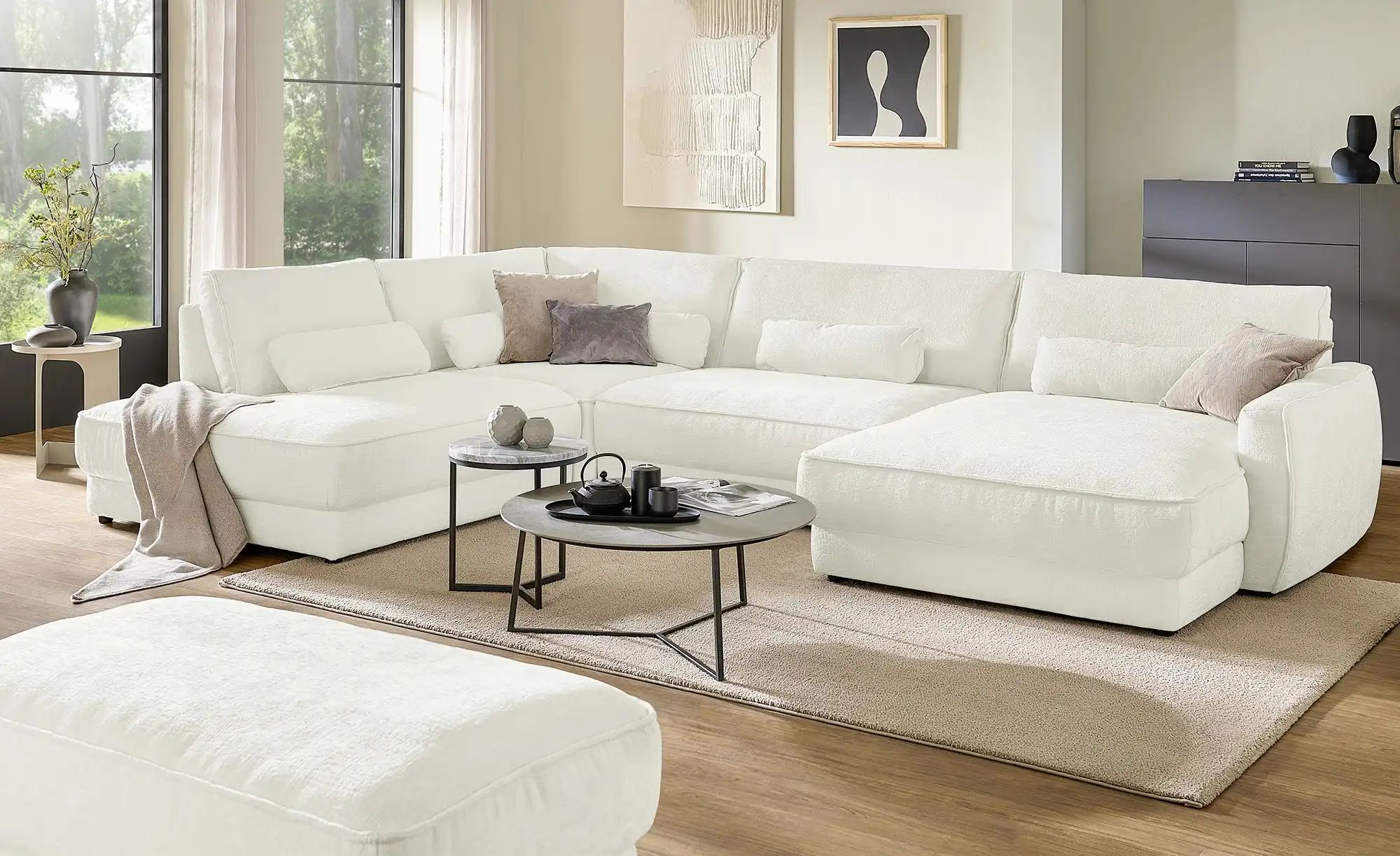 Thumbnail - Lounge Collection Wohnlandschaft  Erion ¦ creme ¦ Maße (cm): B: 377 H: 83 T: 250.0 Polstermöbel > Sofas > Wohnlandschaft...