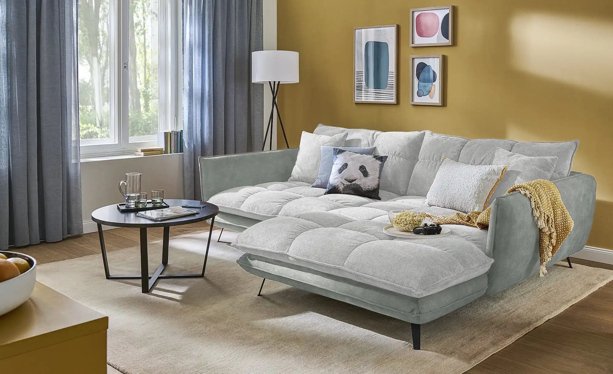 bobb Ecksofa  Arianna XL ¦ grau ¦ Maße (cm): B: 275 H: 90 T: 196.0 Polsterm günstig online kaufen