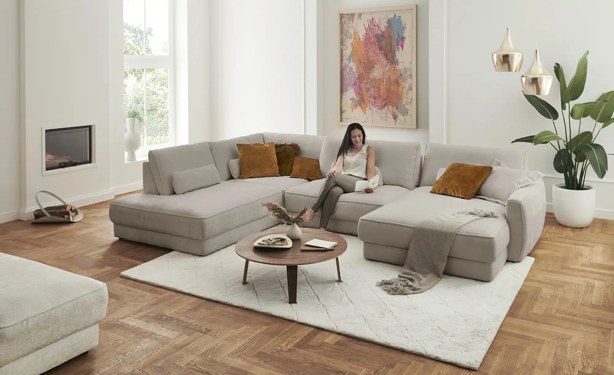 Thumbnail - Lounge Collection Wohnlandschaft Erion ¦ beige ¦ Maße (cm): B: 371 H: 83 T: 250.0 Polstermöbel > Sofas > Wohnlandschaft...