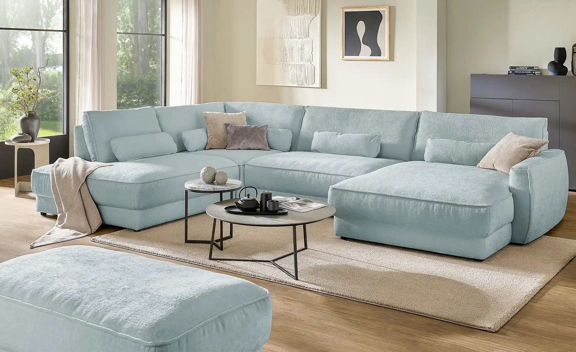 Lounge Collection Wohnlandschaft  Erion ¦ blau ¦ Maße (cm): B: 371 H: 83 T: günstig online kaufen
