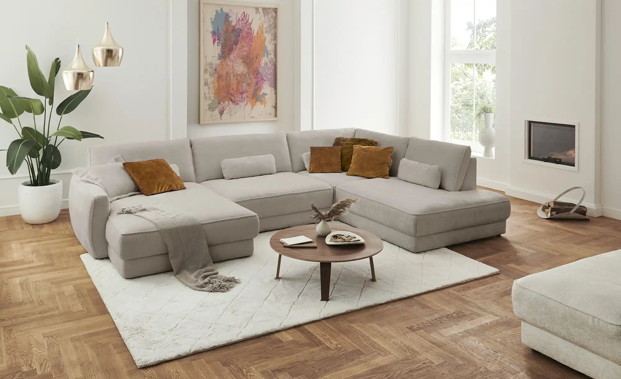 Thumbnail - Lounge Collection Wohnlandschaft  Erion ¦ beige ¦ Maße (cm): B: 371 H: 83 T: 250.0 Polstermöbel > Sofas > Wohnlandschaft...