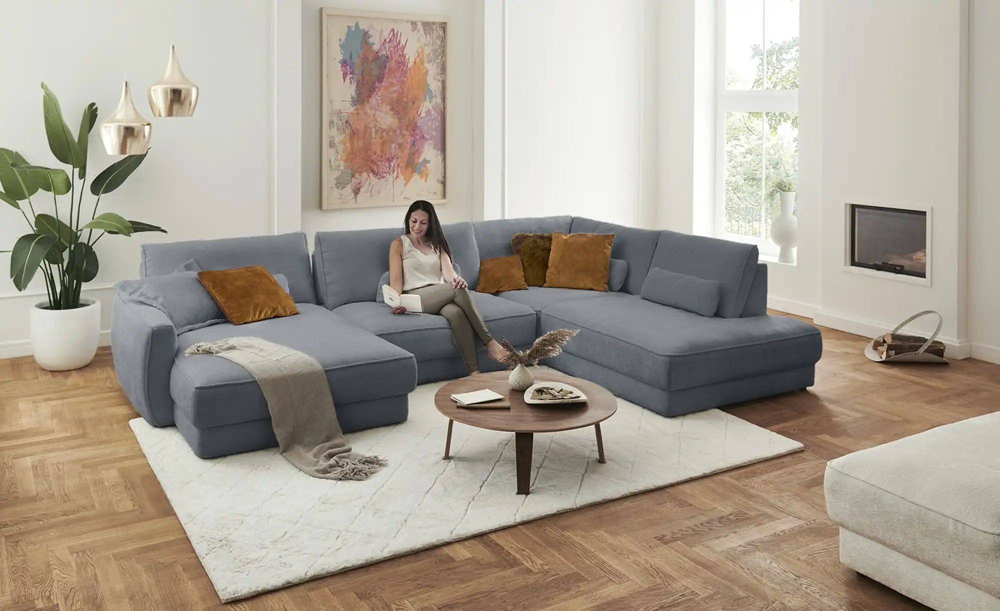 Lounge Collection Wohnlandschaft  Erion ¦ grau ¦ Maße (cm): B: 371 H: 83 T: günstig online kaufen