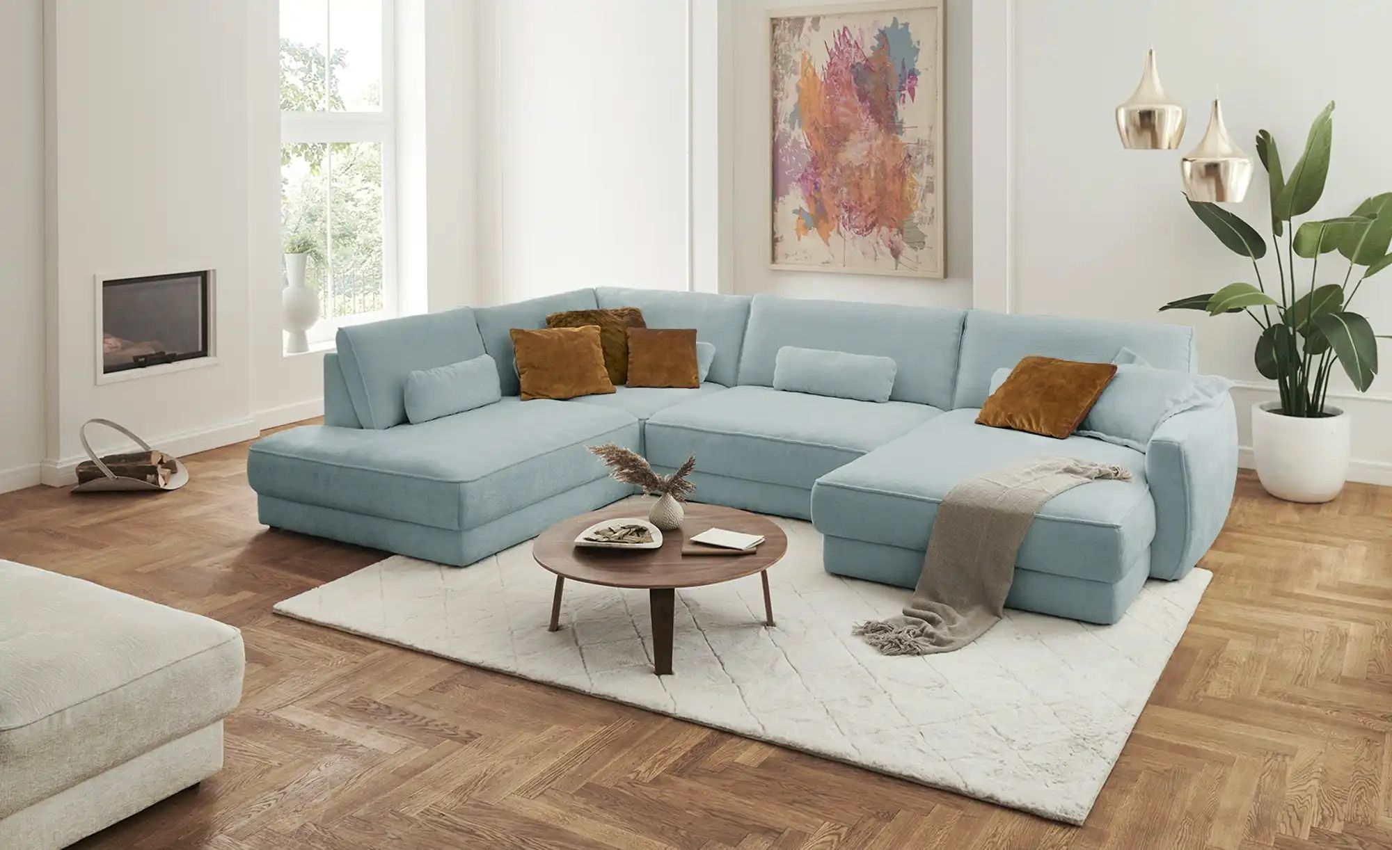 Lounge Collection Wohnlandschaft  Erion ¦ blau ¦ Maße (cm): B: 377 H: 83 T: günstig online kaufen