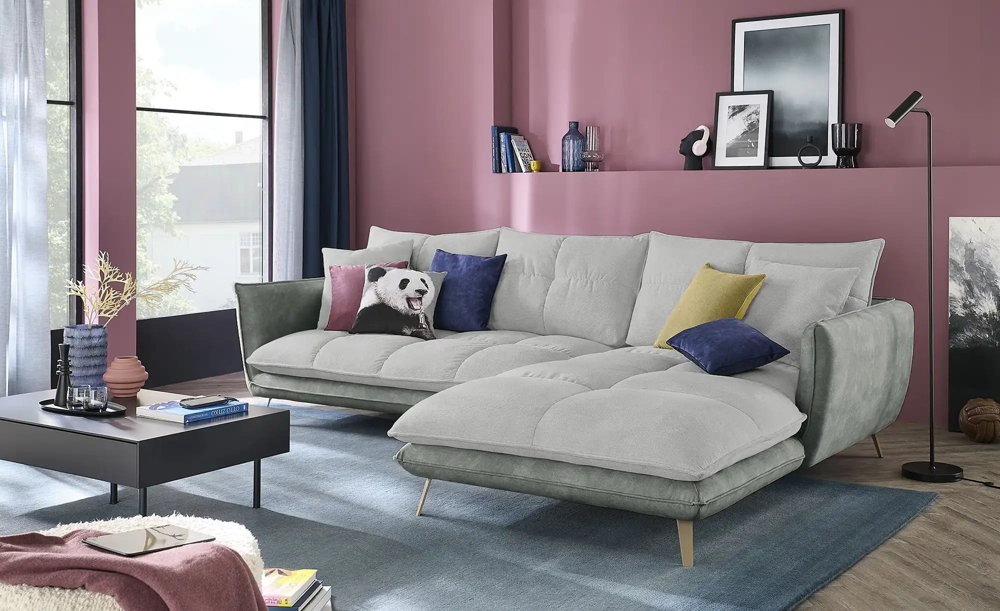 Thumbnail - bobb Ecksofa Arianna ¦ grau ¦ Maße (cm): B: 300 H: 90 T: 196.0 Polstermöbel > Sofas > 3-Sitzer - Höffner